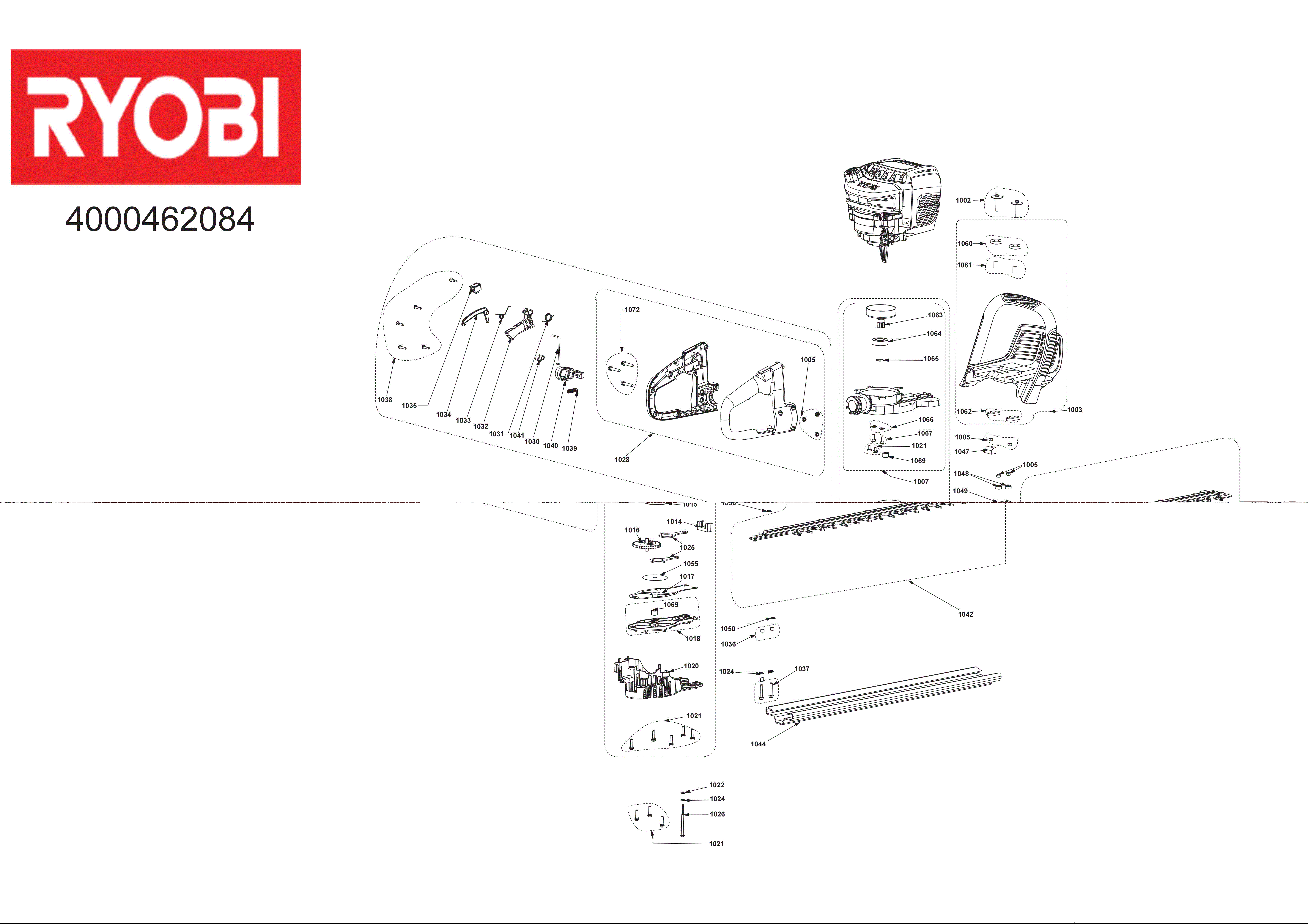 Vue éclatée Ryobi RHT2660R 4000462084#01