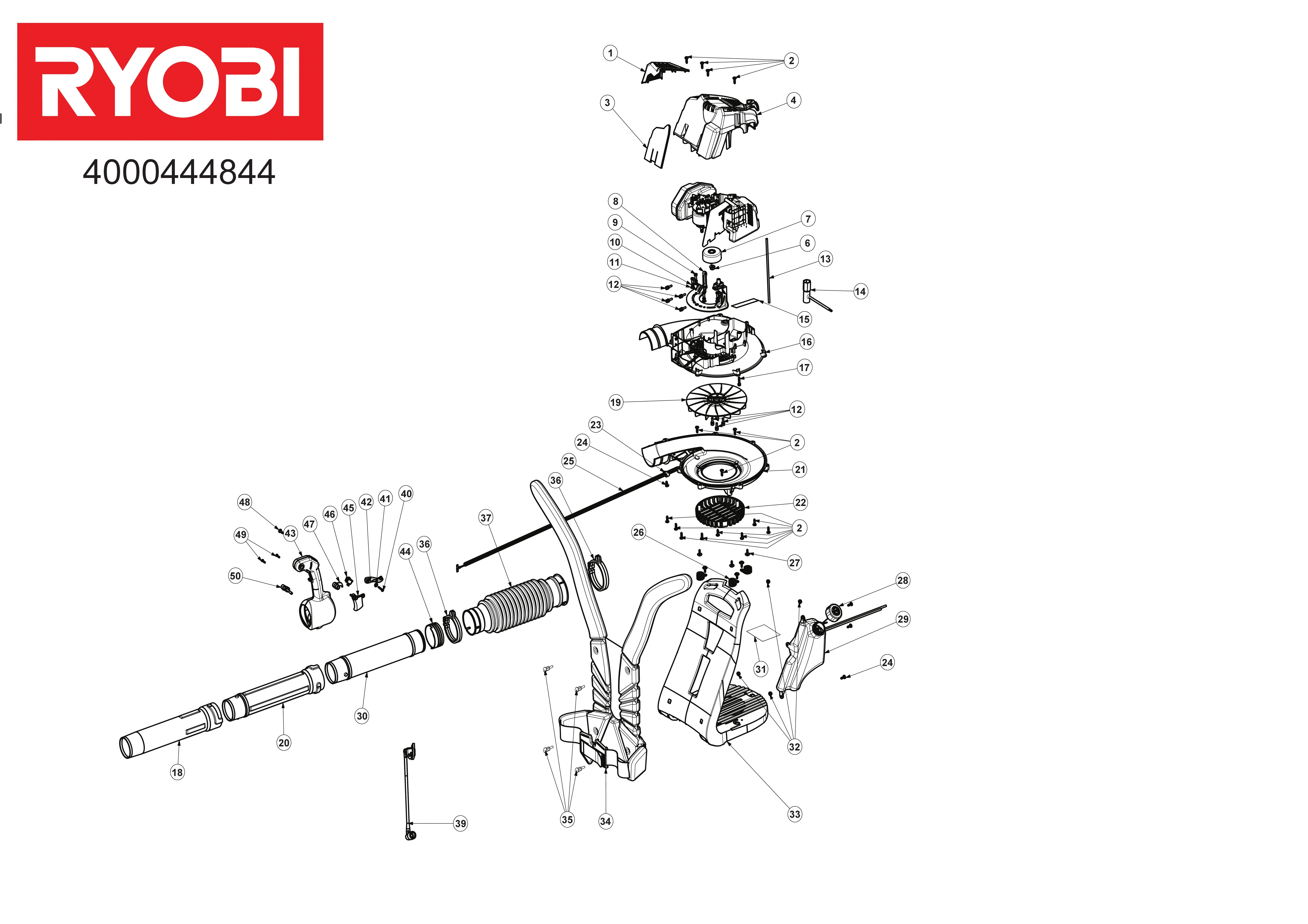 Vue éclatée Ryobi RBL42BP 4000444844A#01
