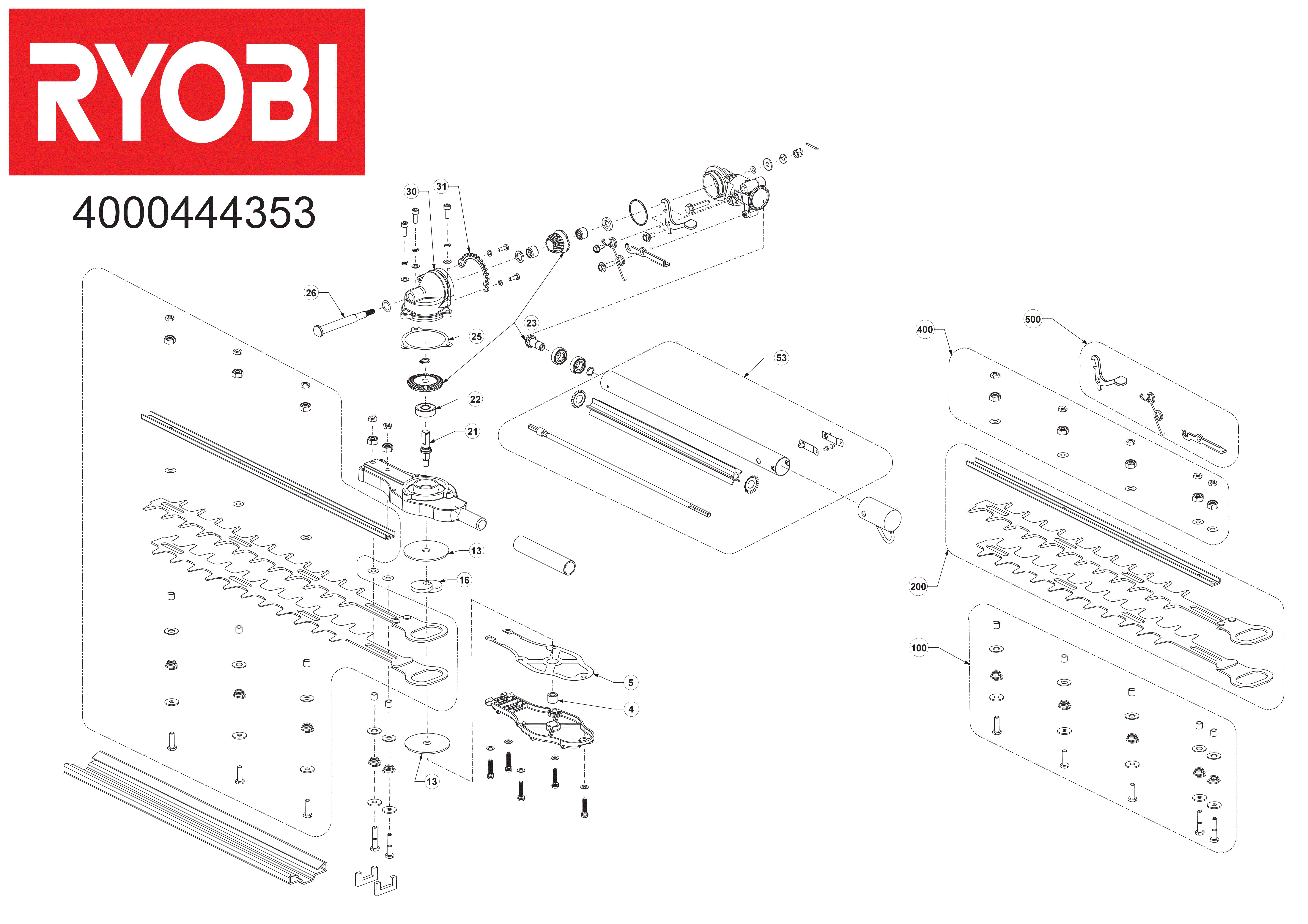 Vue éclatée Ryobi AHF05 4000444353#01