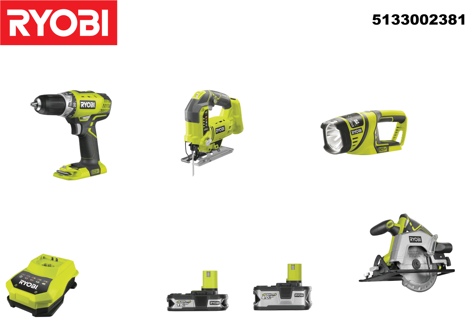 Vue éclatée Ryobi R18CK4A-LL99S 5133002381#1#01
