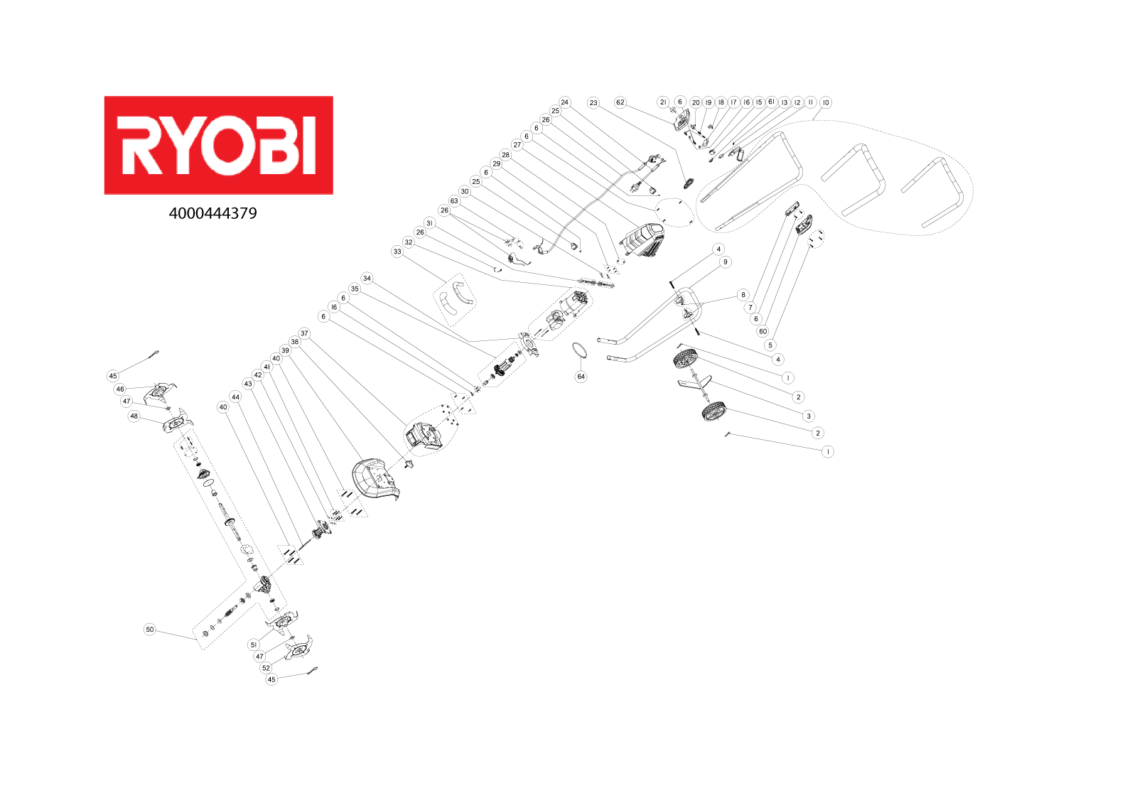 Vue éclatée Ryobi RCP1225 4000444379#01