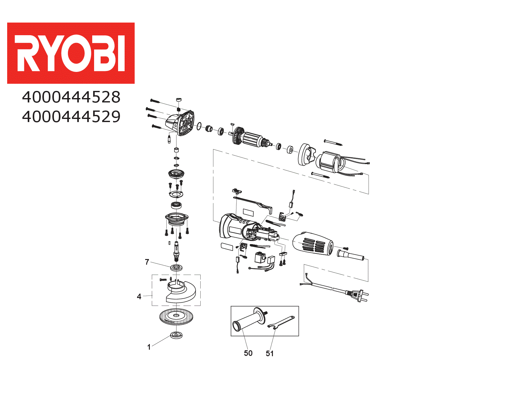Vue éclatée Ryobi RAG600-G115__IN2 4000444528#01