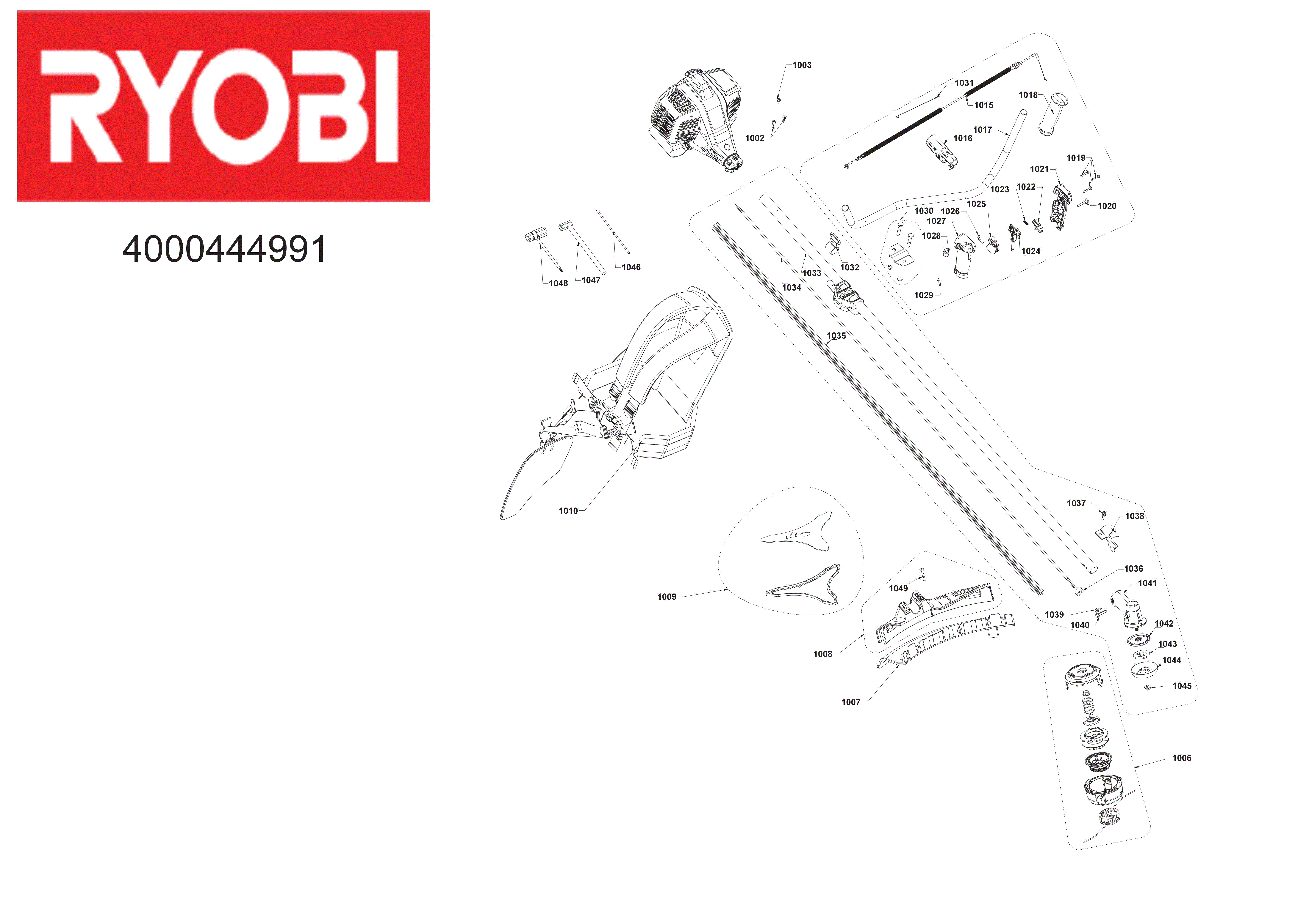 Vue éclatée Ryobi RBC31SBO 4000444991#01