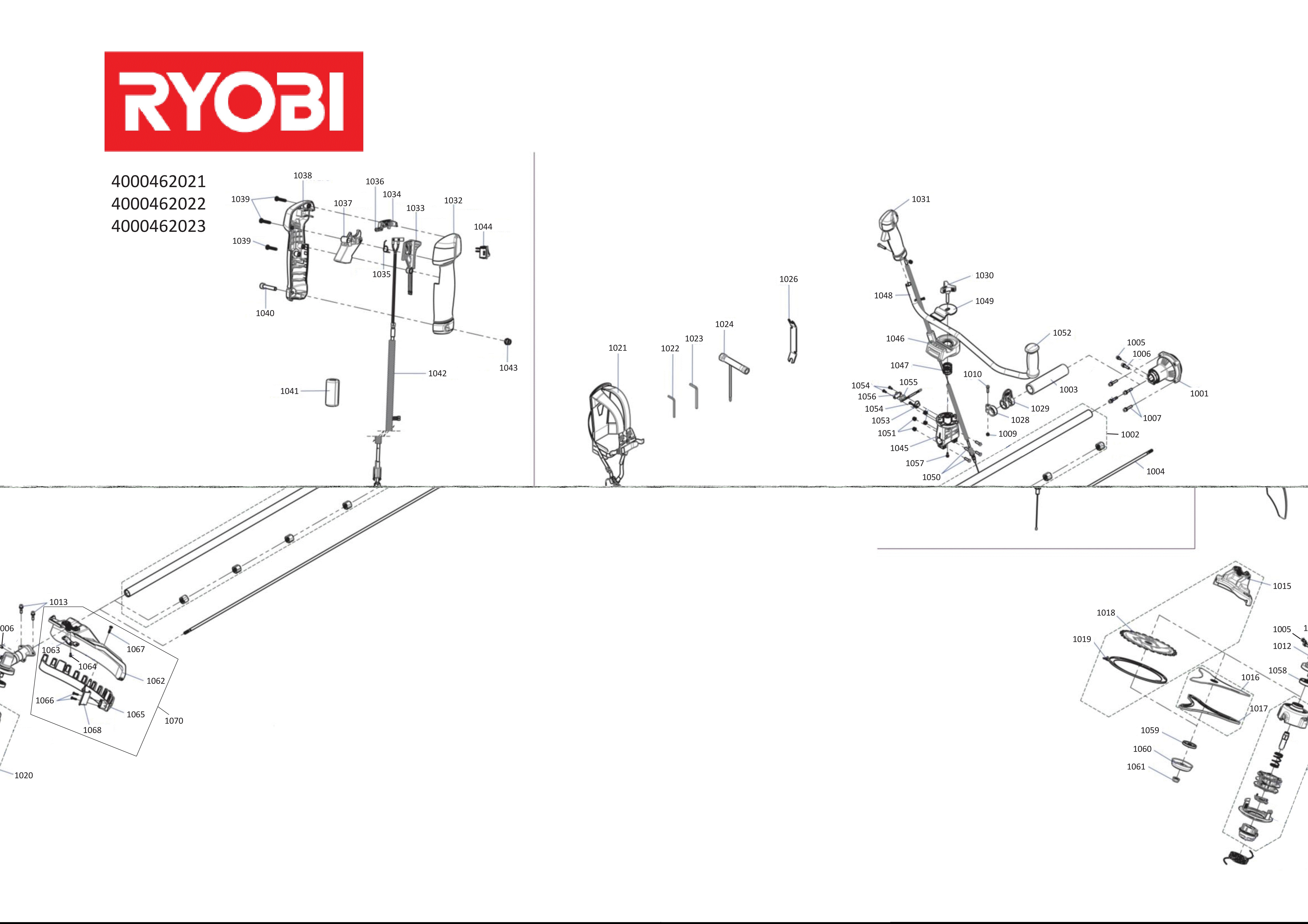 Vue éclatée Ryobi RBC42FSBO 4000462021#01