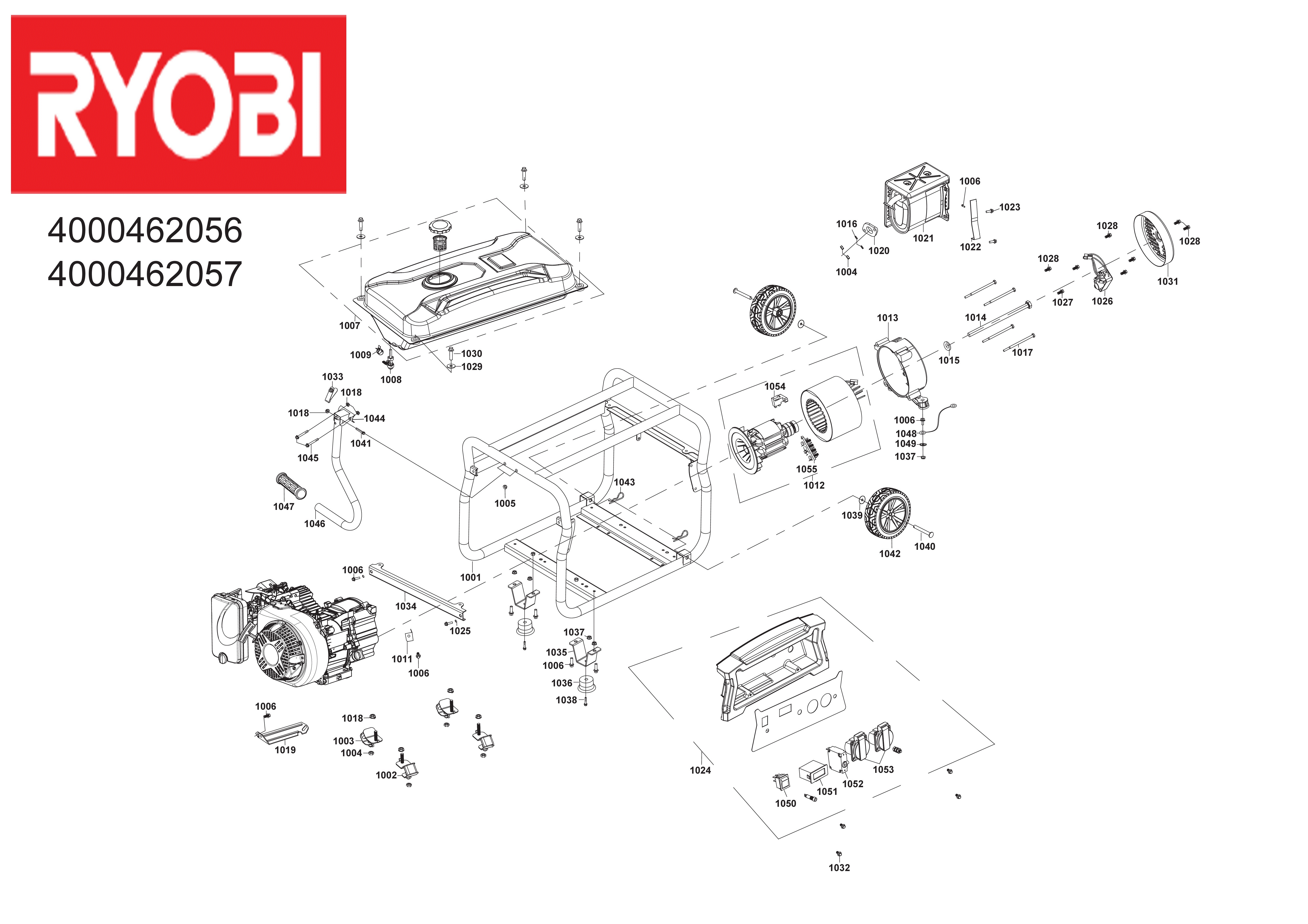 Vue éclatée Ryobi RGN2500 4000462057#01