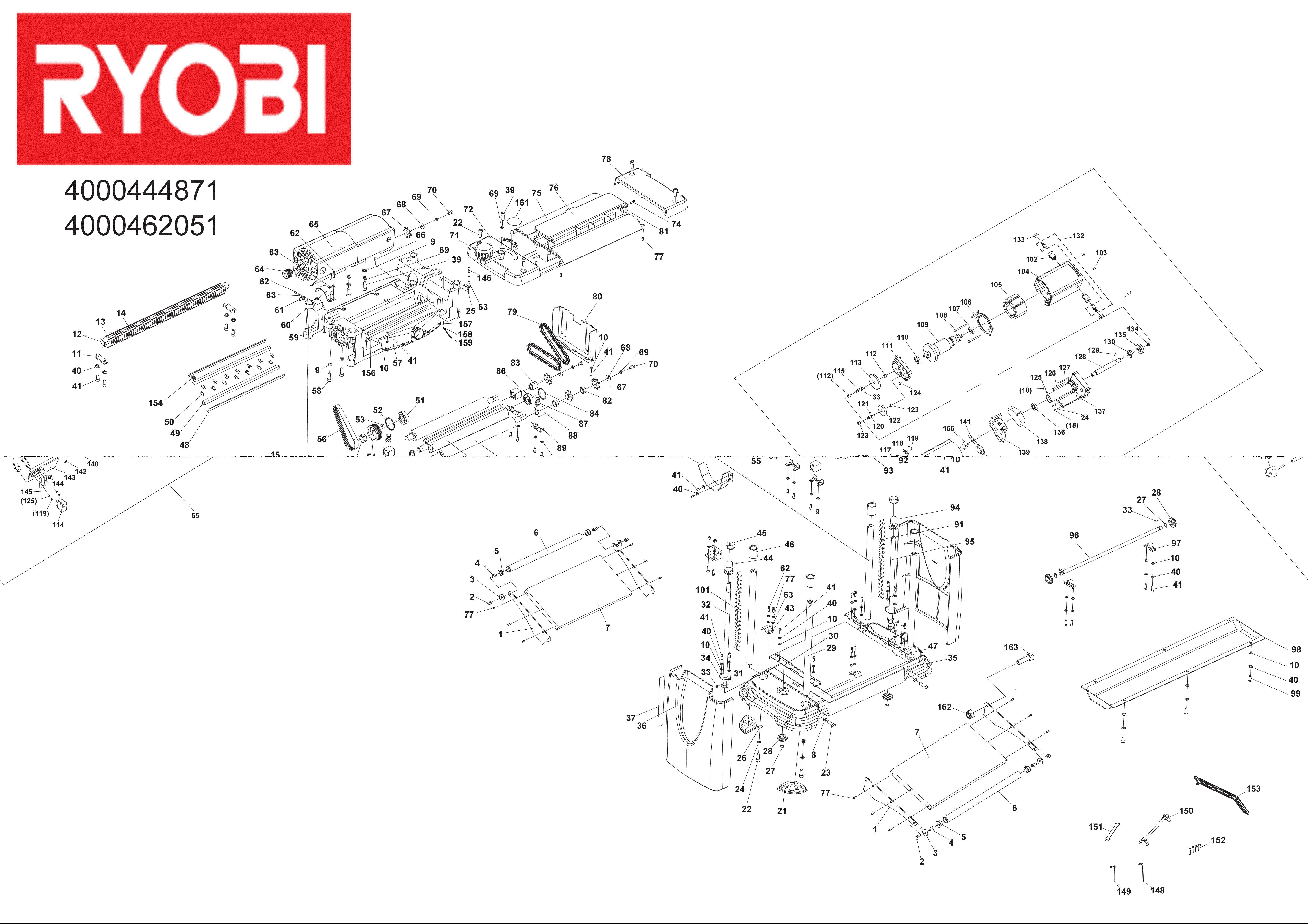 Vue éclatée Ryobi RAP1500G 4000462051#01