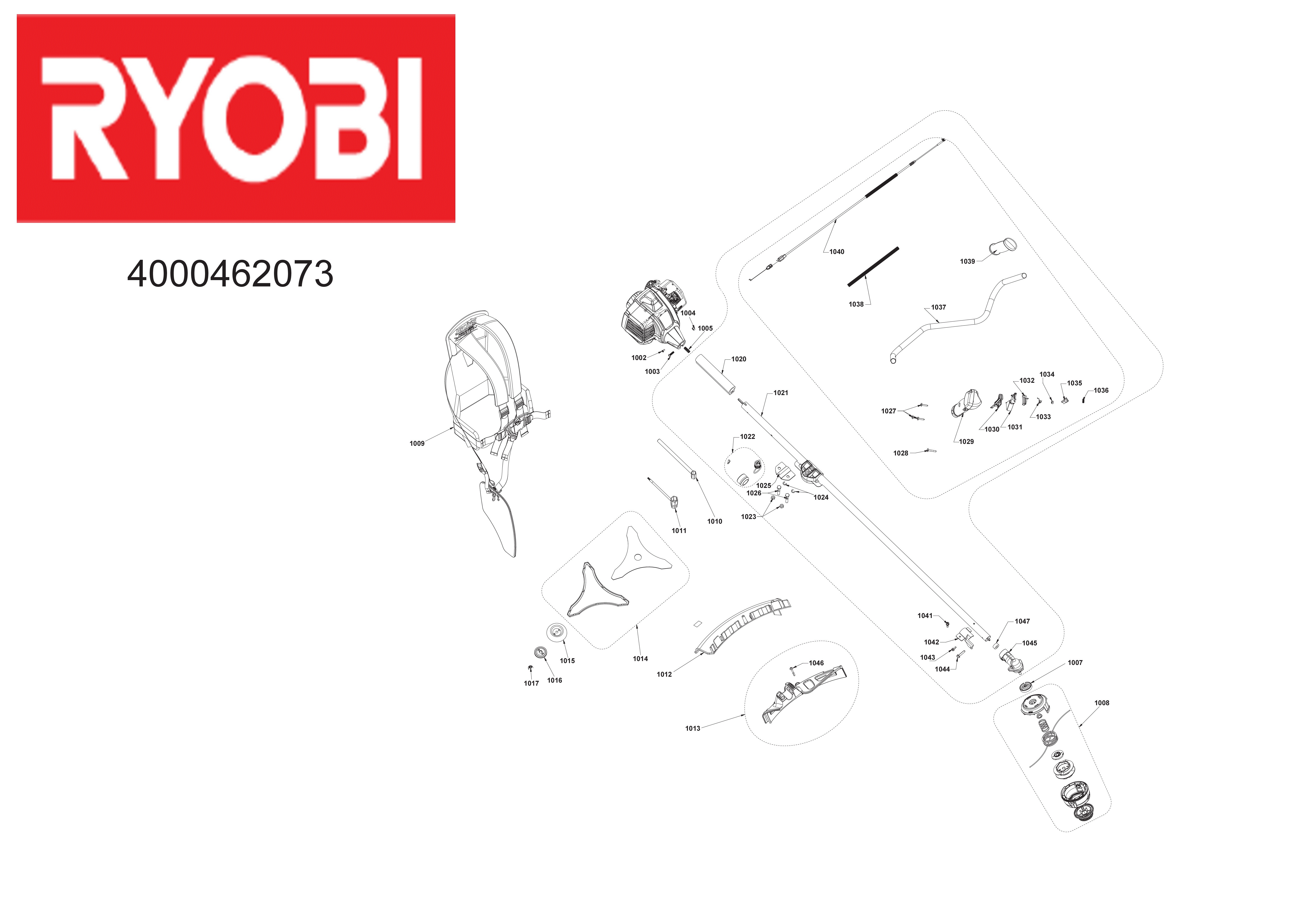Vue éclatée Ryobi RBC254SBO 4000462073#01
