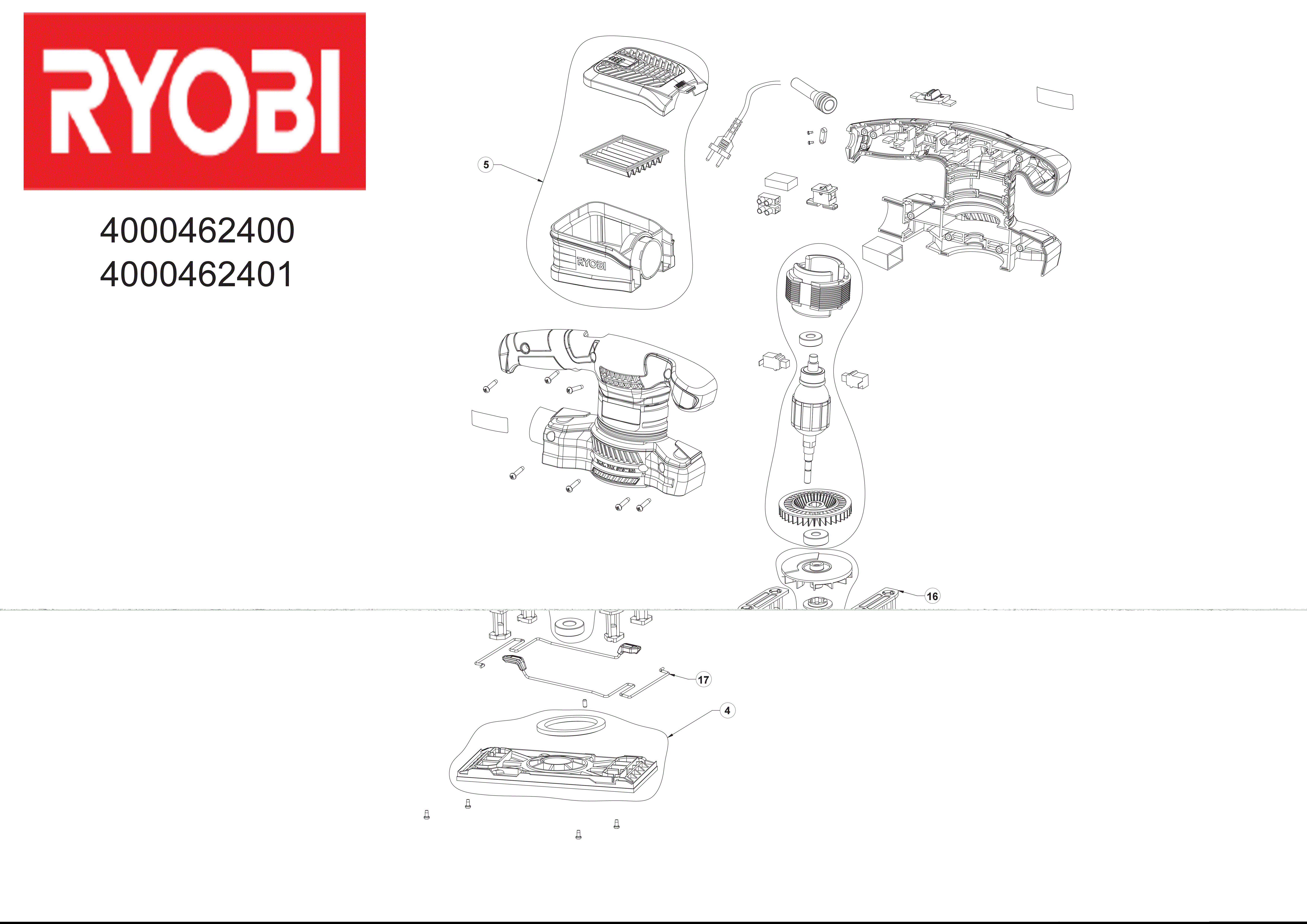 Vue éclatée Ryobi RSS200-GA20 4000462400#01