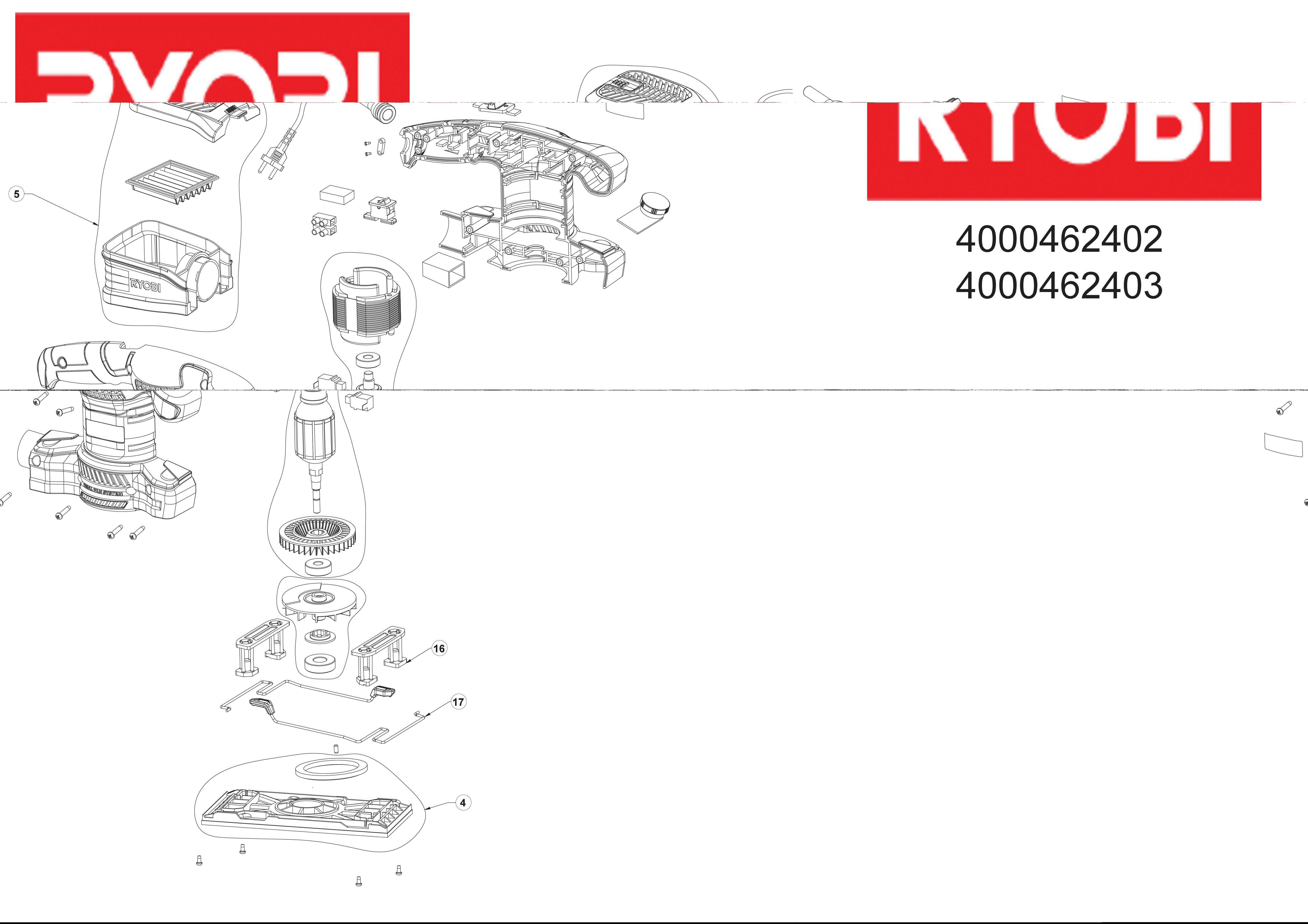 Vue éclatée Ryobi RSS280-SA30 4000462402#01
