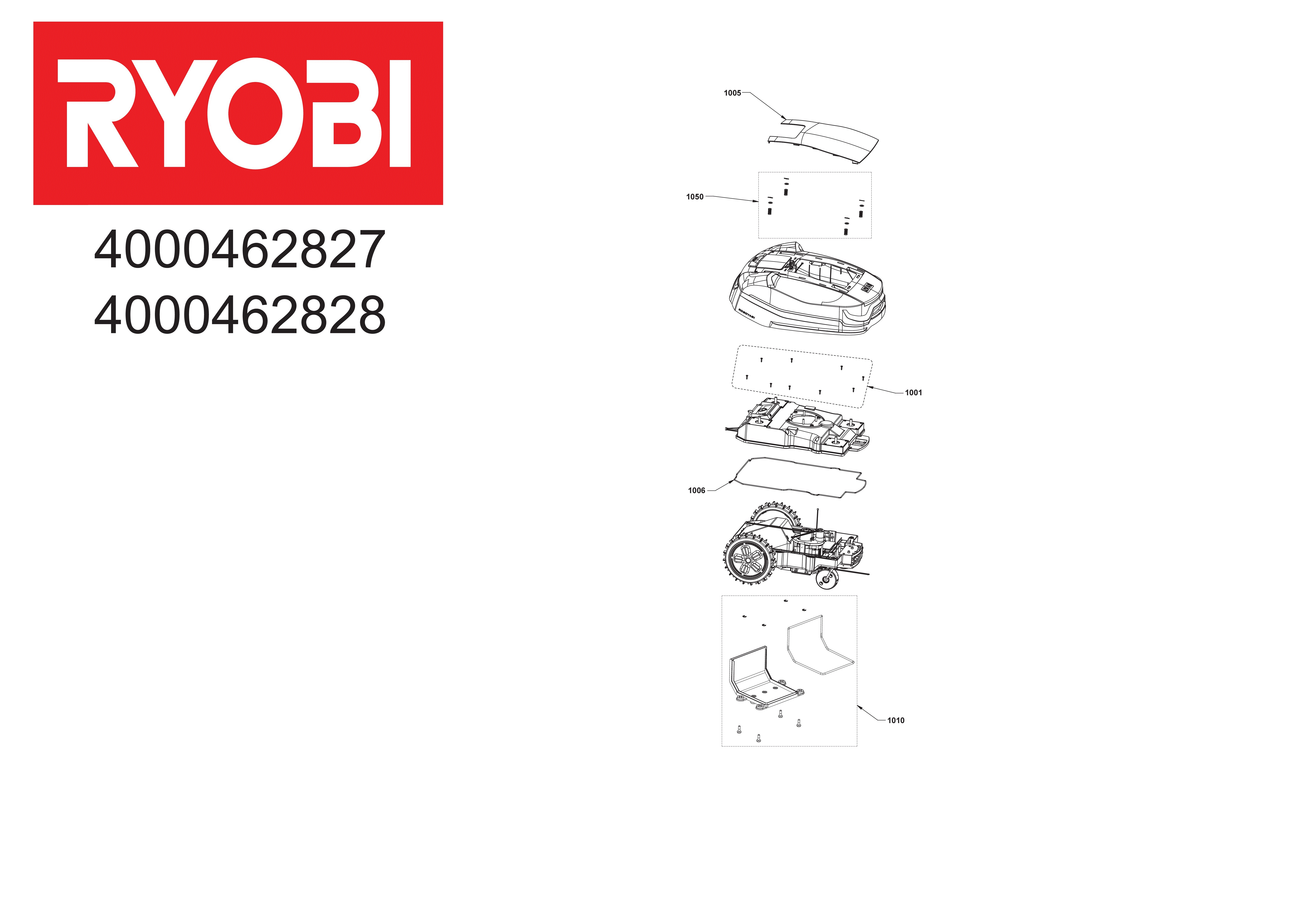 Vue éclatée Ryobi ROBOYAGI800 4000462827#01