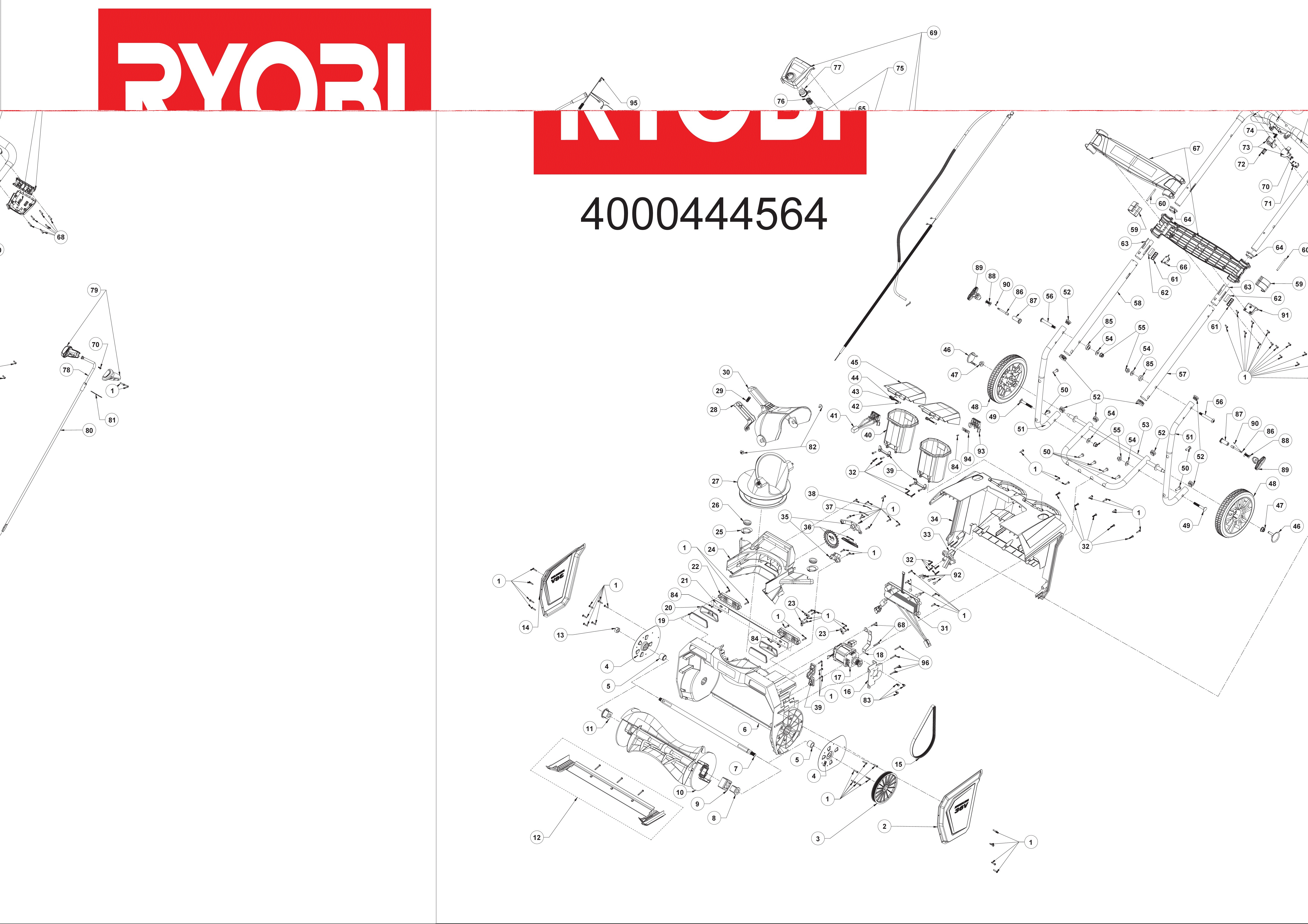 Vue éclatée Ryobi RST36X5140 4000444564#01