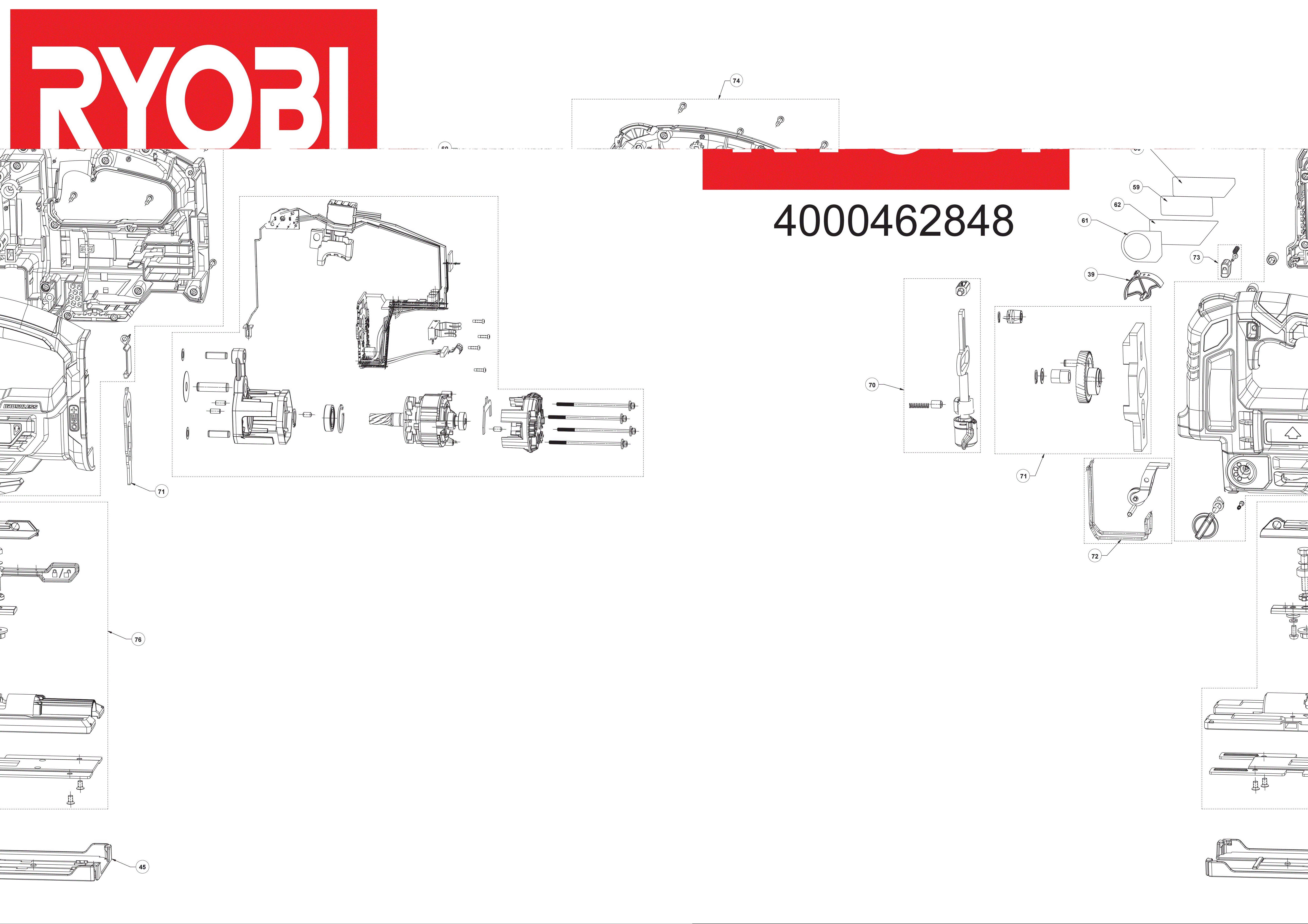 Vue éclatée Ryobi R18CK3BL-242S 4000462848#01