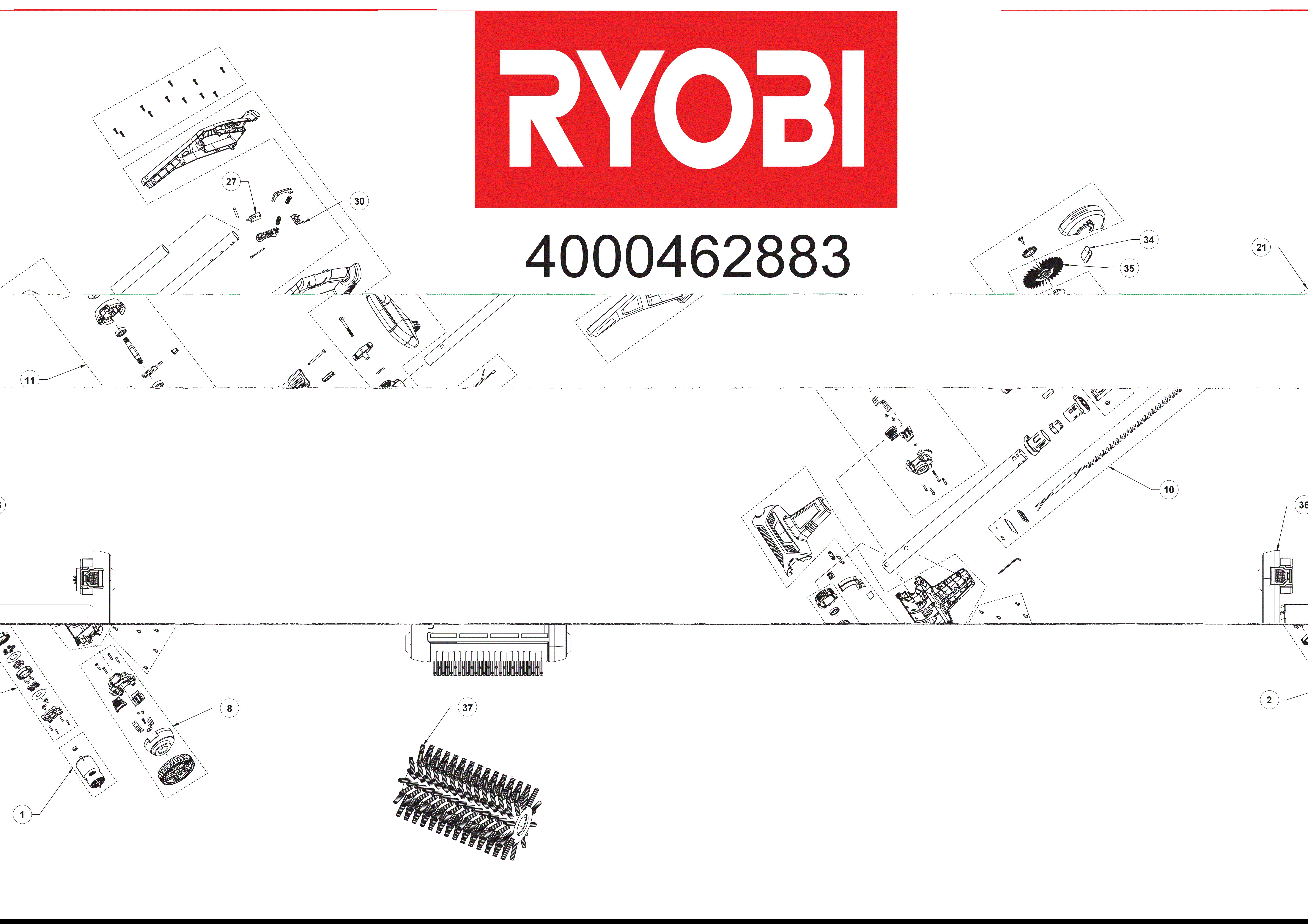Vue éclatée Ryobi OPC1815 4000462883#01