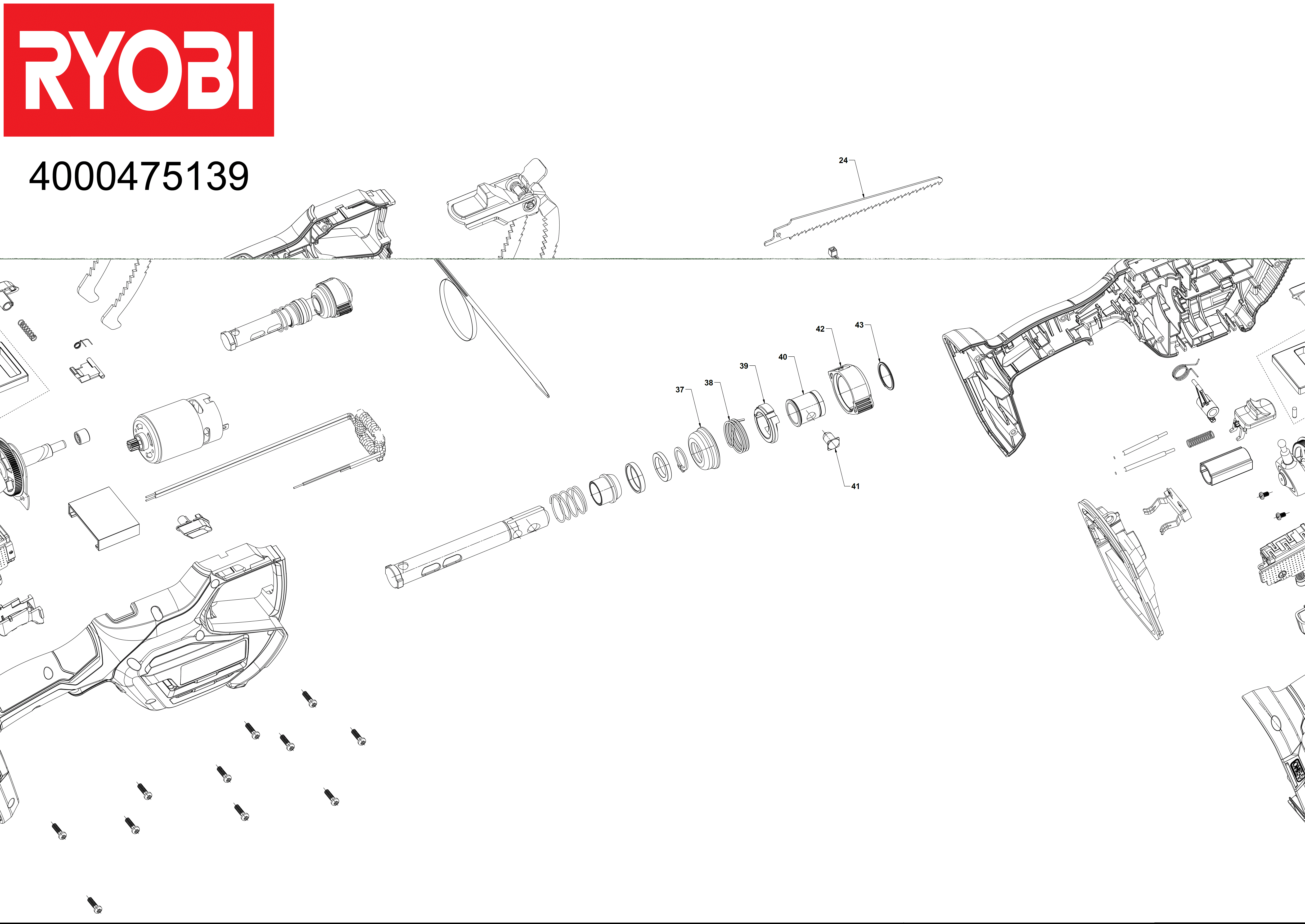 Vue éclatée Ryobi RY18PSA-0 4000475139#01