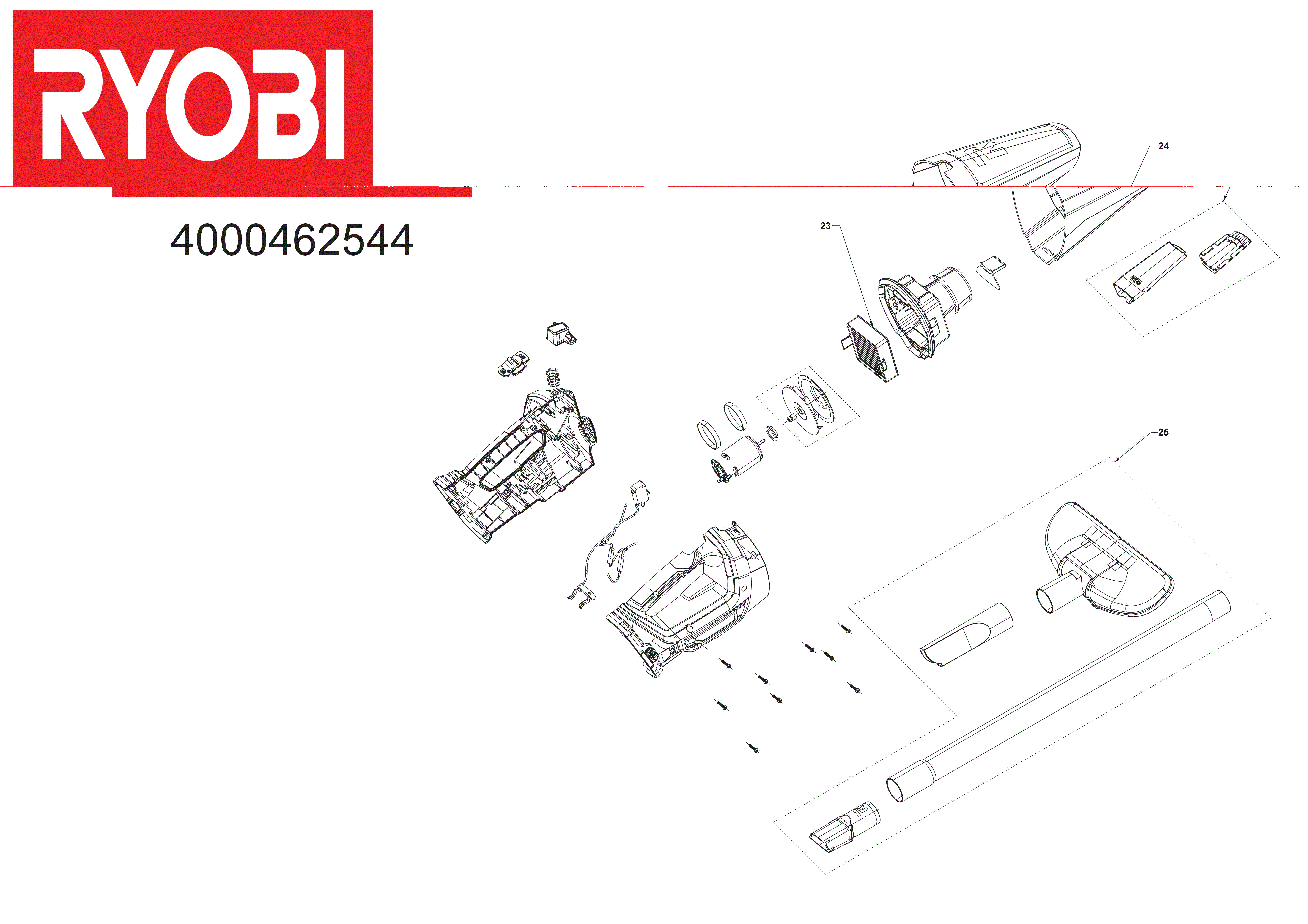 Vue éclatée Ryobi R18PDBL-252VLT 4000462544#01