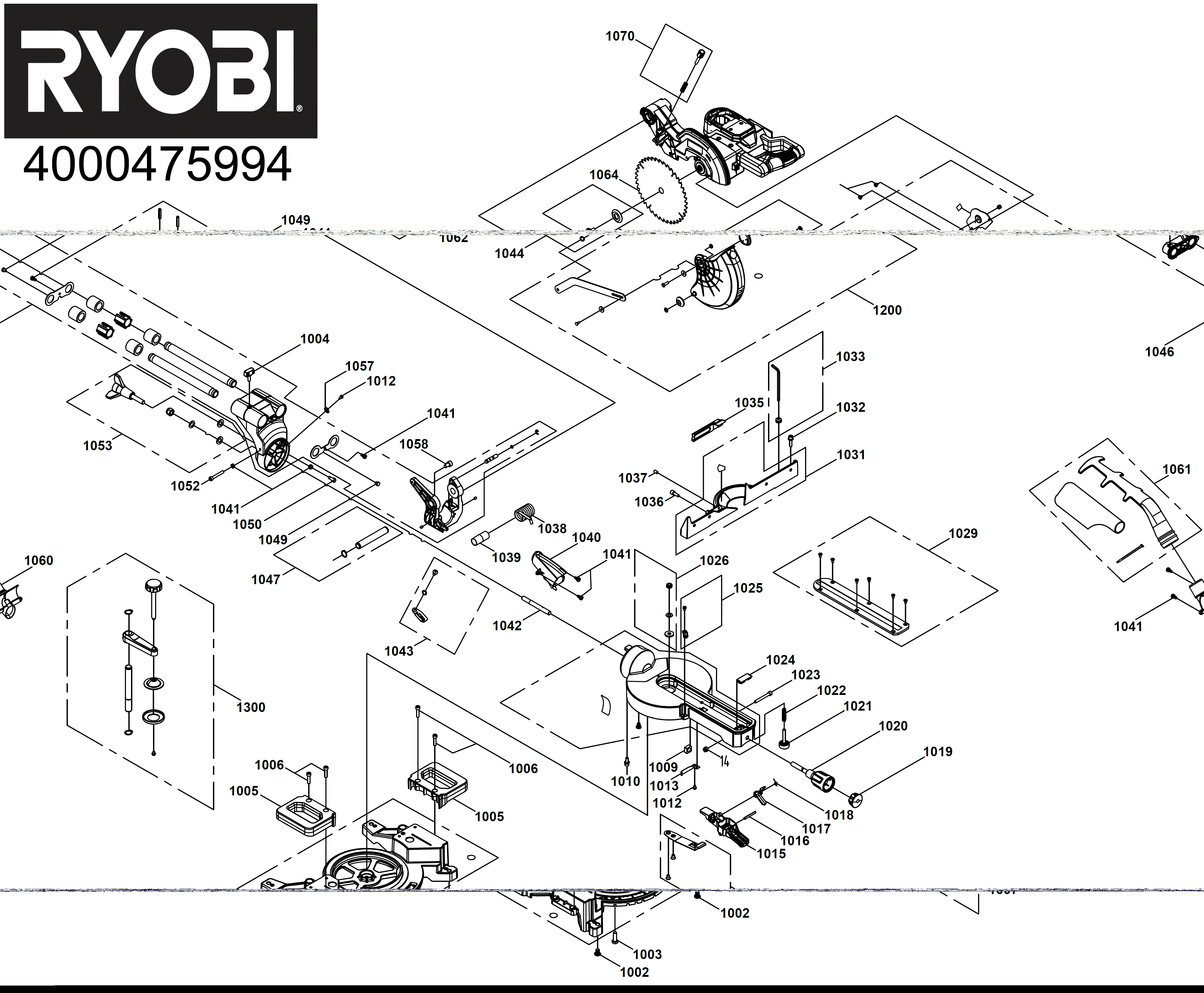 Vue éclatée Ryobi RMS18190-0 4000475994#01