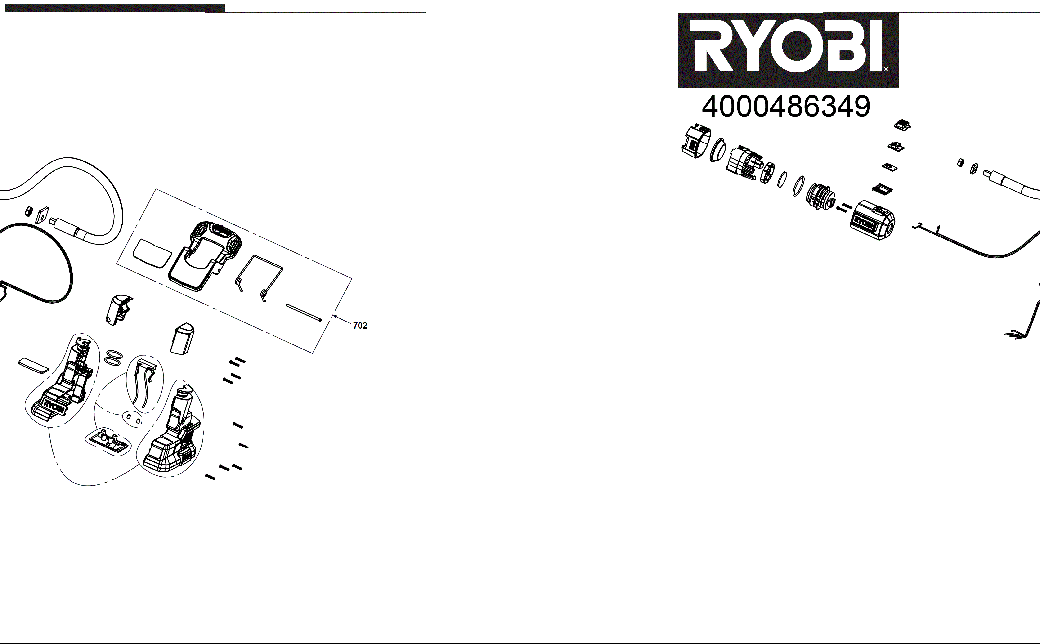 Vue éclatée Ryobi RLCF18-0 4000486349#01