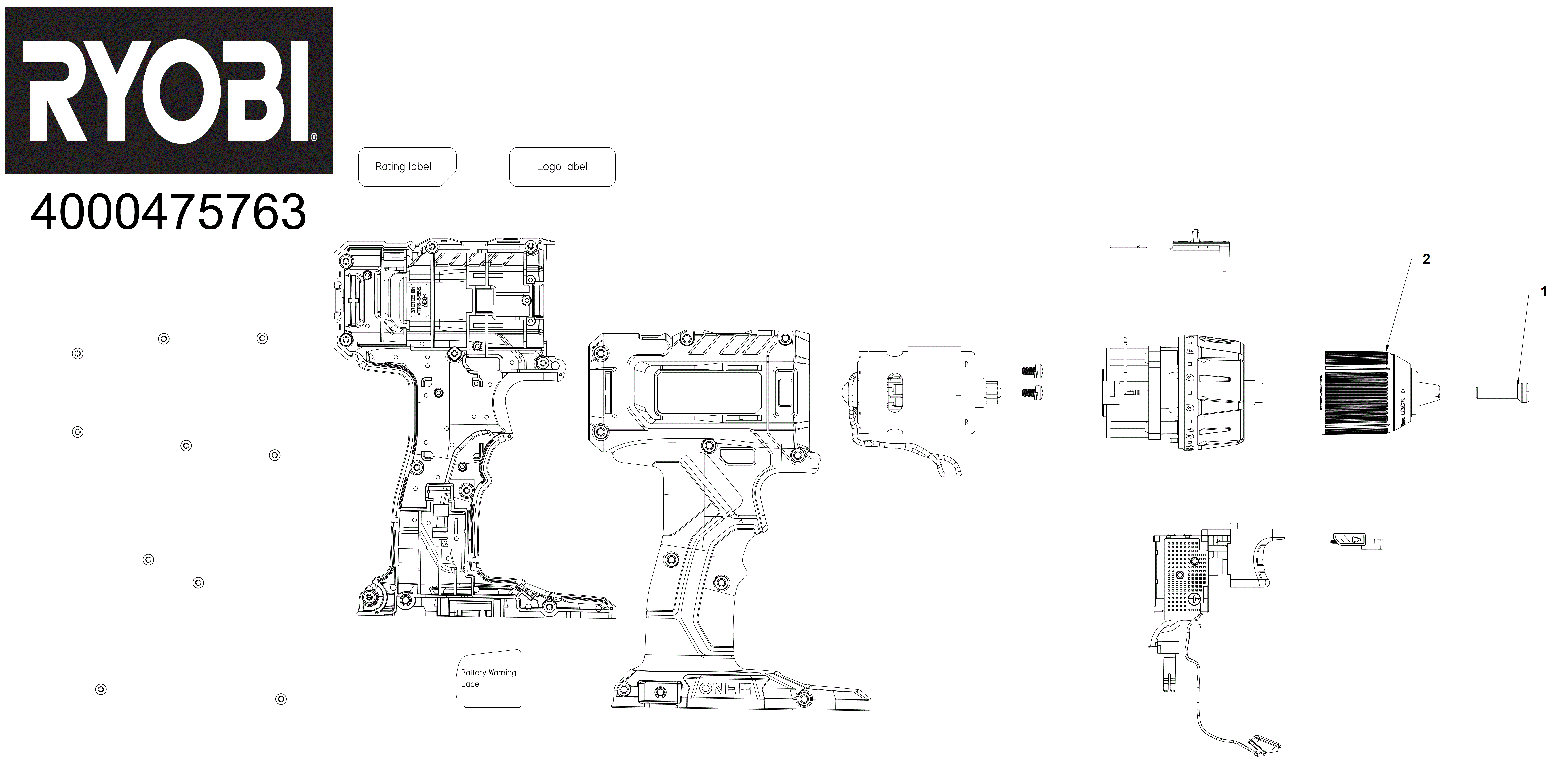 Vue éclatée Ryobi RDD18-2C415S 4000475763#01