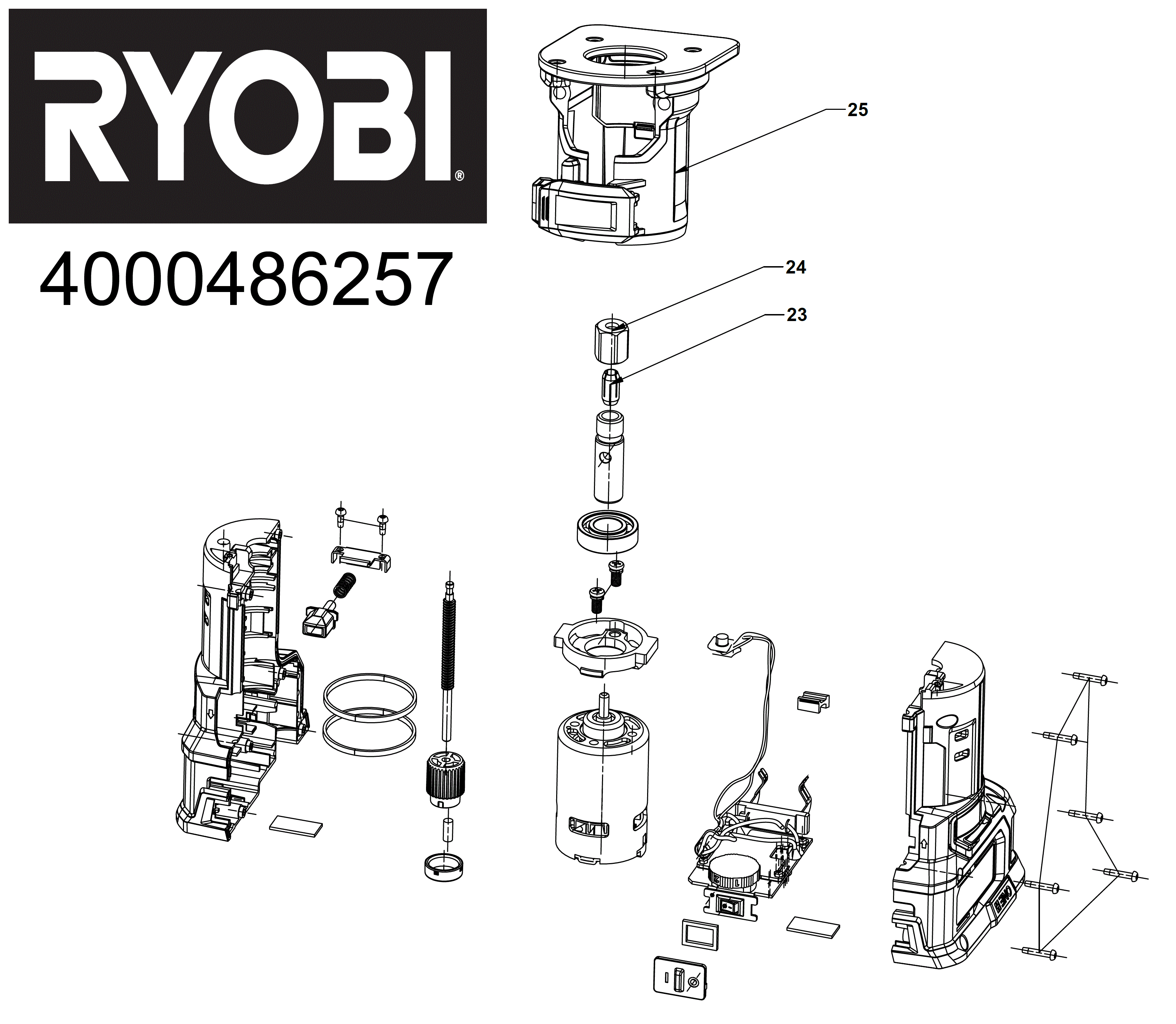 Vue éclatée Ryobi RTR18-0 4000486257#01
