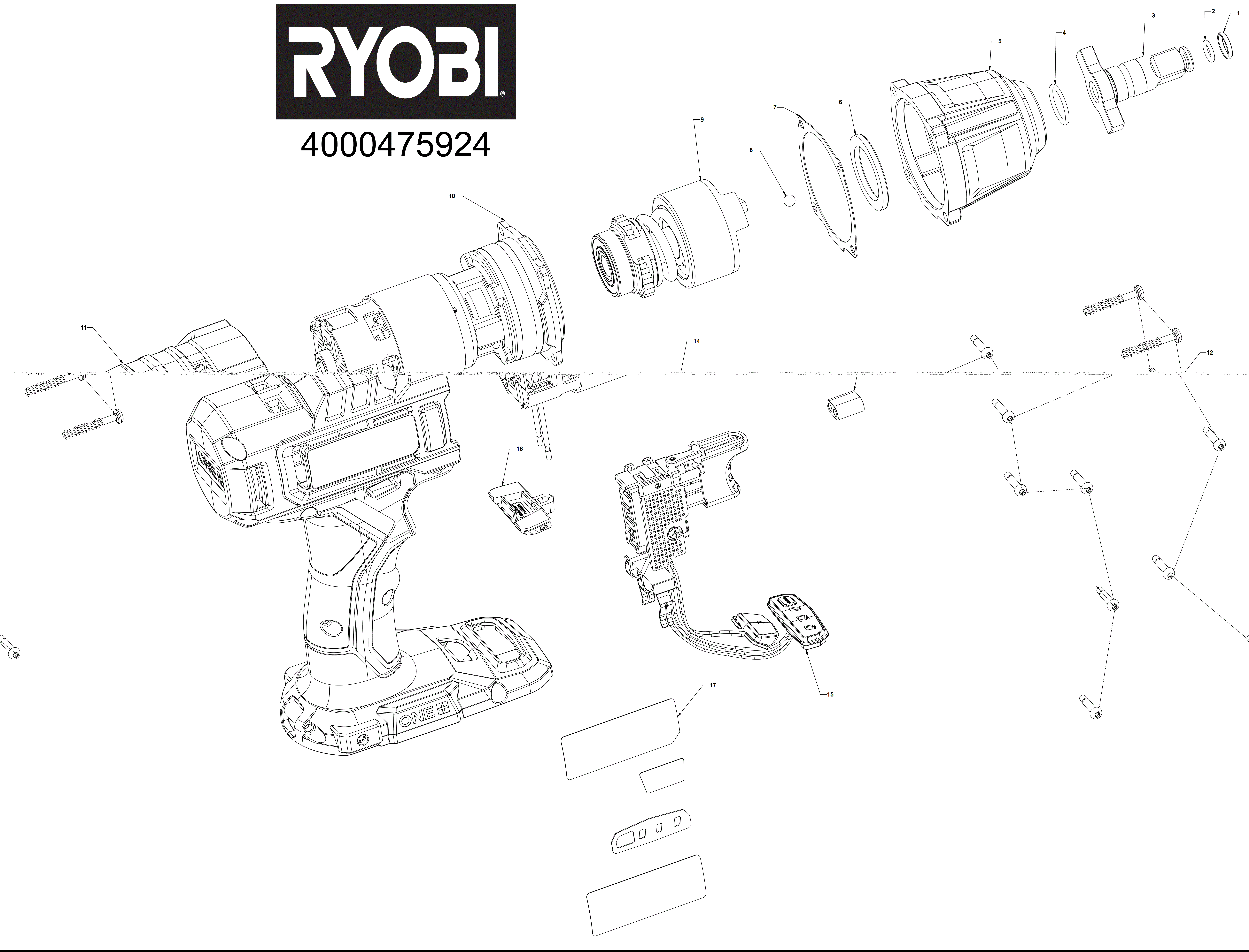 Vue éclatée Ryobi RIW18-120SA3 4000475924#01