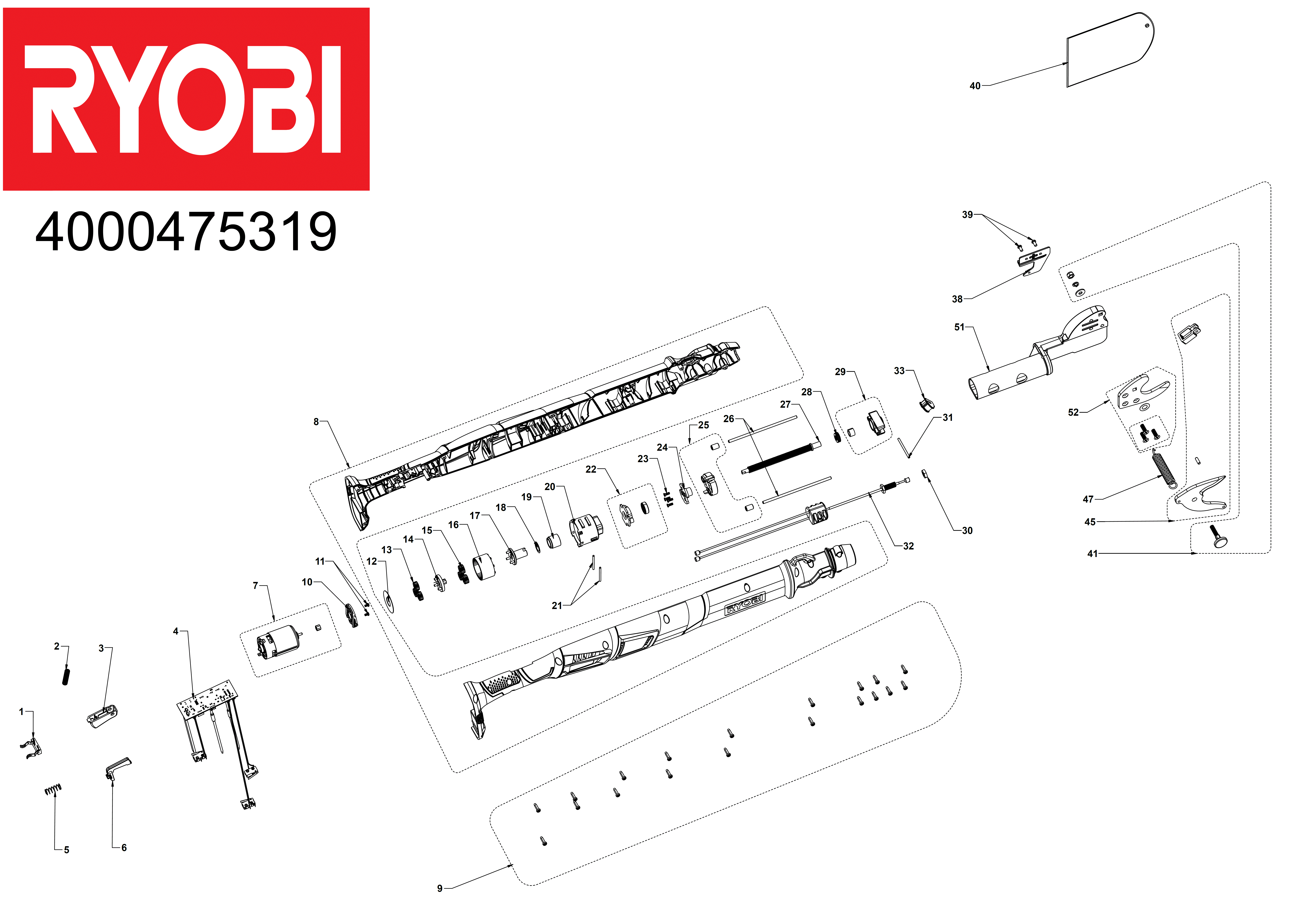 Vue éclatée Ryobi RLP1832BX-120 4000475319#01