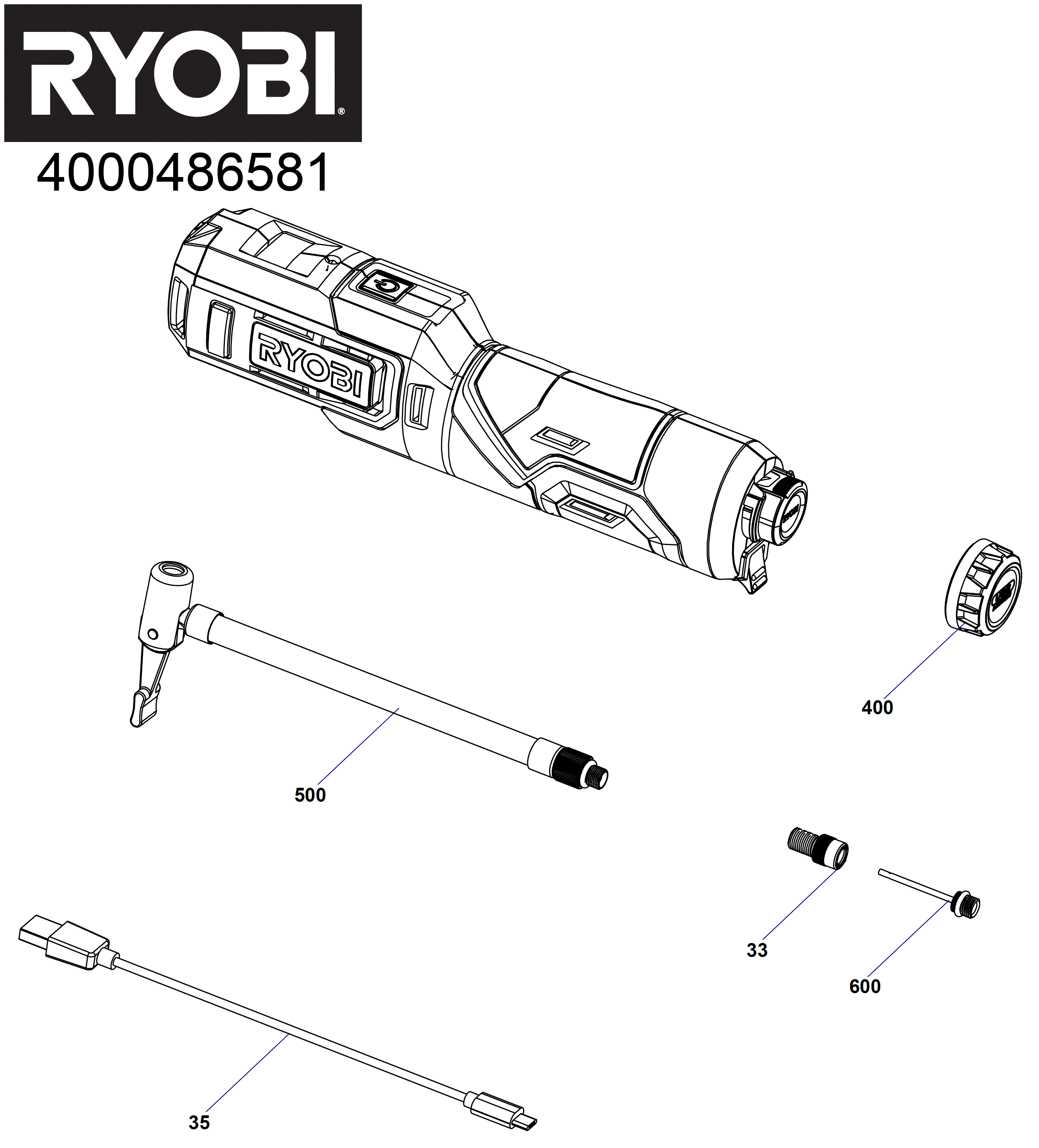 Vue éclatée Ryobi RI4-120G 4000486581#01