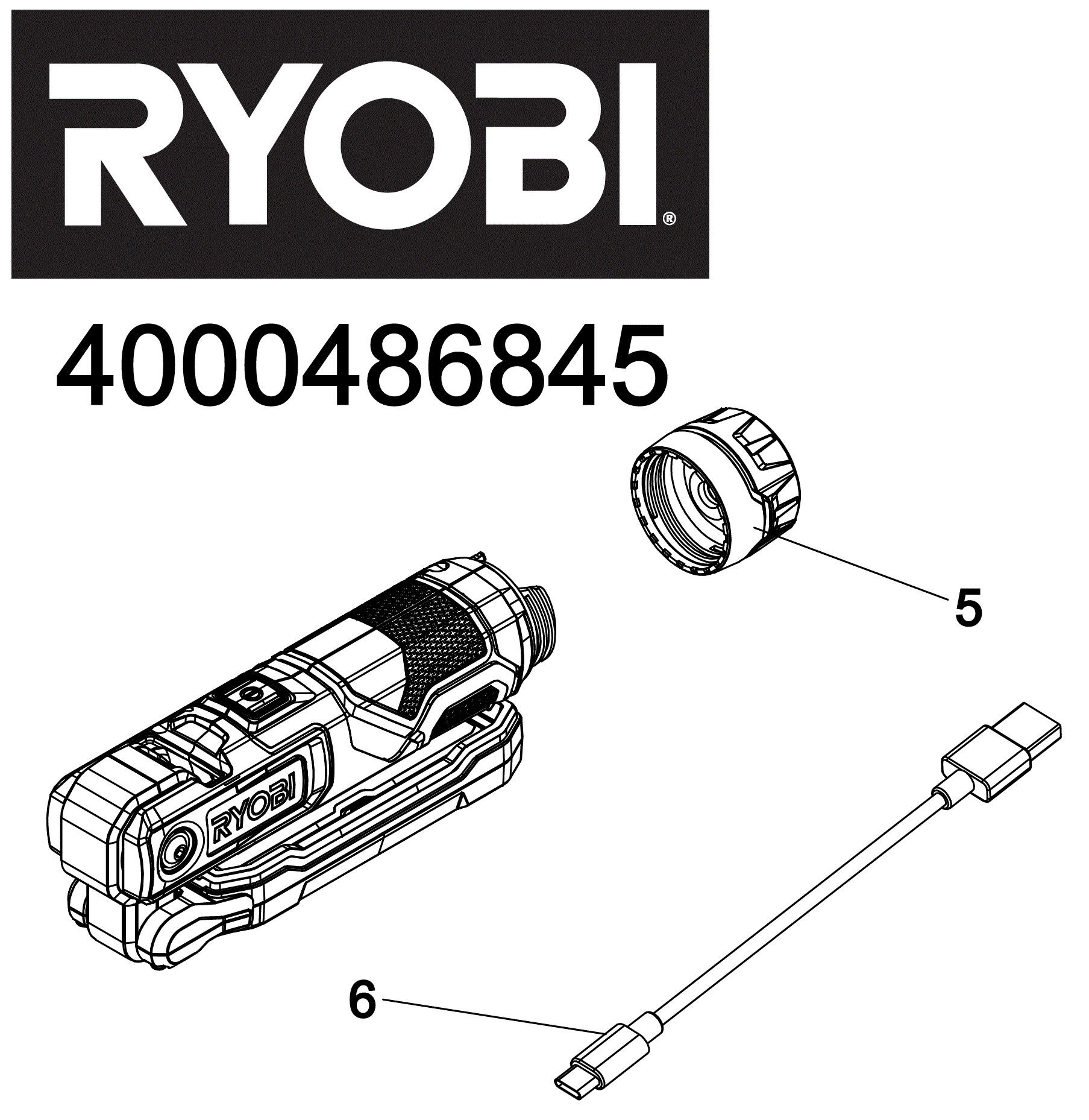 Vue éclatée Ryobi RLI4-0 4000486845#01