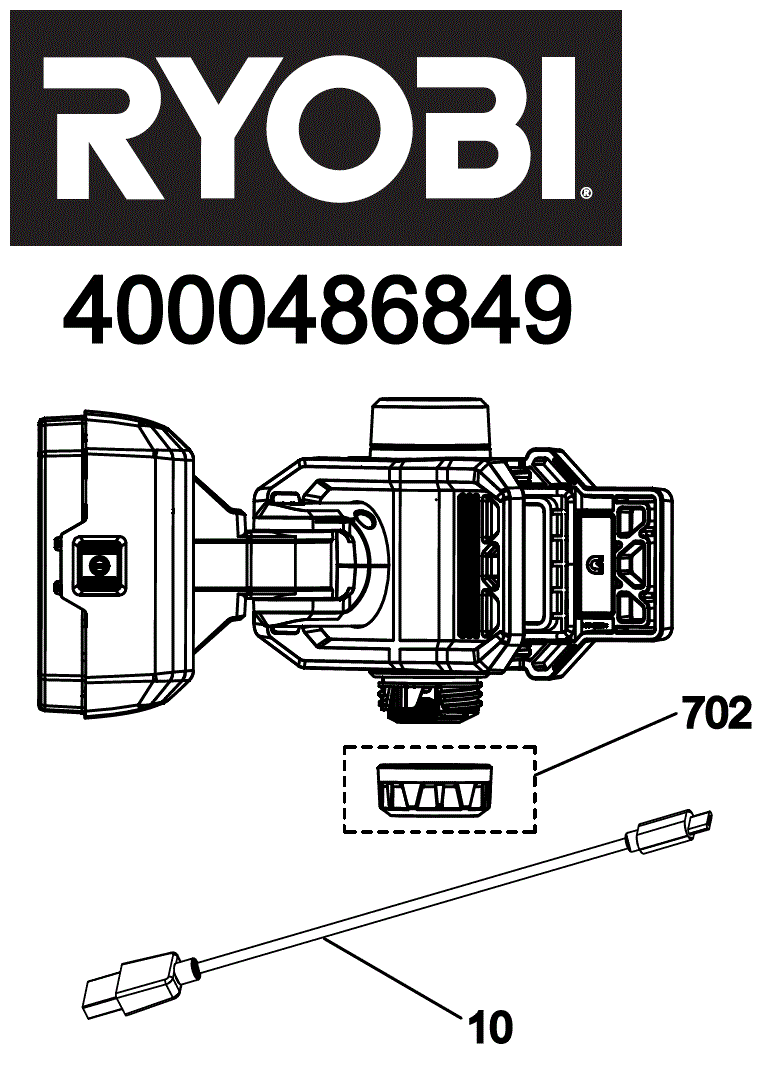 Vue éclatée Ryobi RLC4-0 4000486849#01