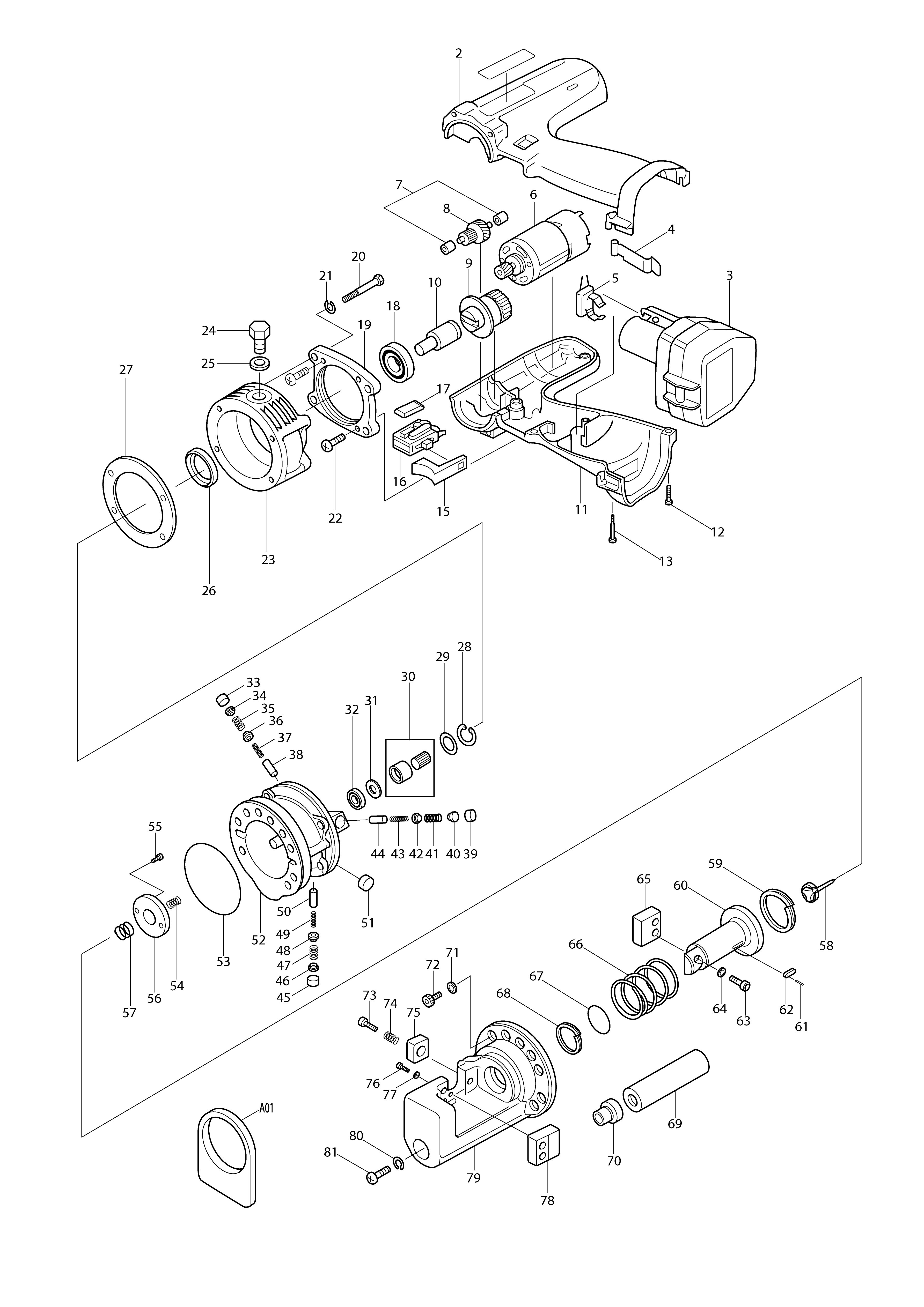 Vue éclatée Makita SC130D#01