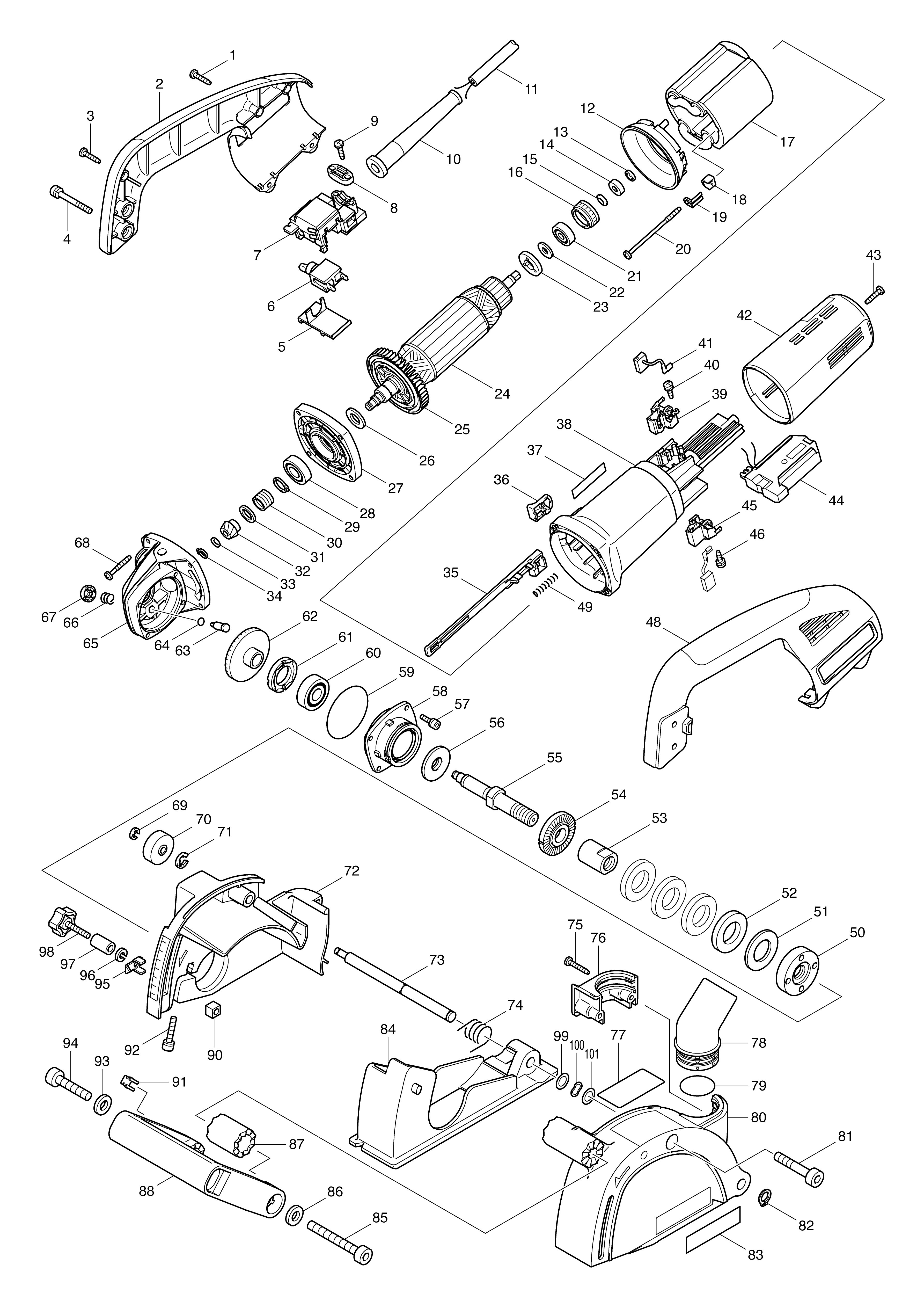 Vue éclatée Makita SG1250#01
