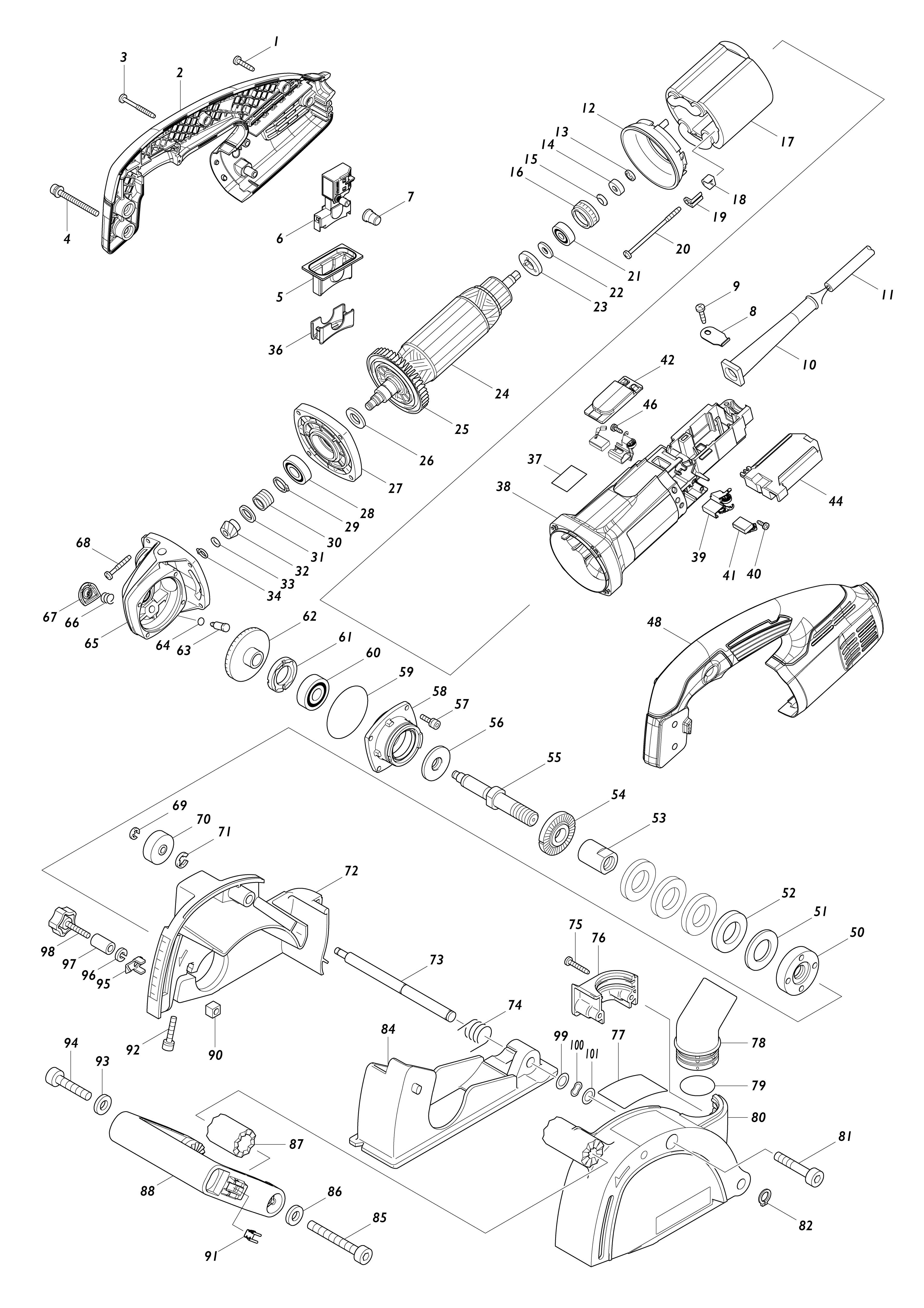 Vue éclatée Makita SG1251#01