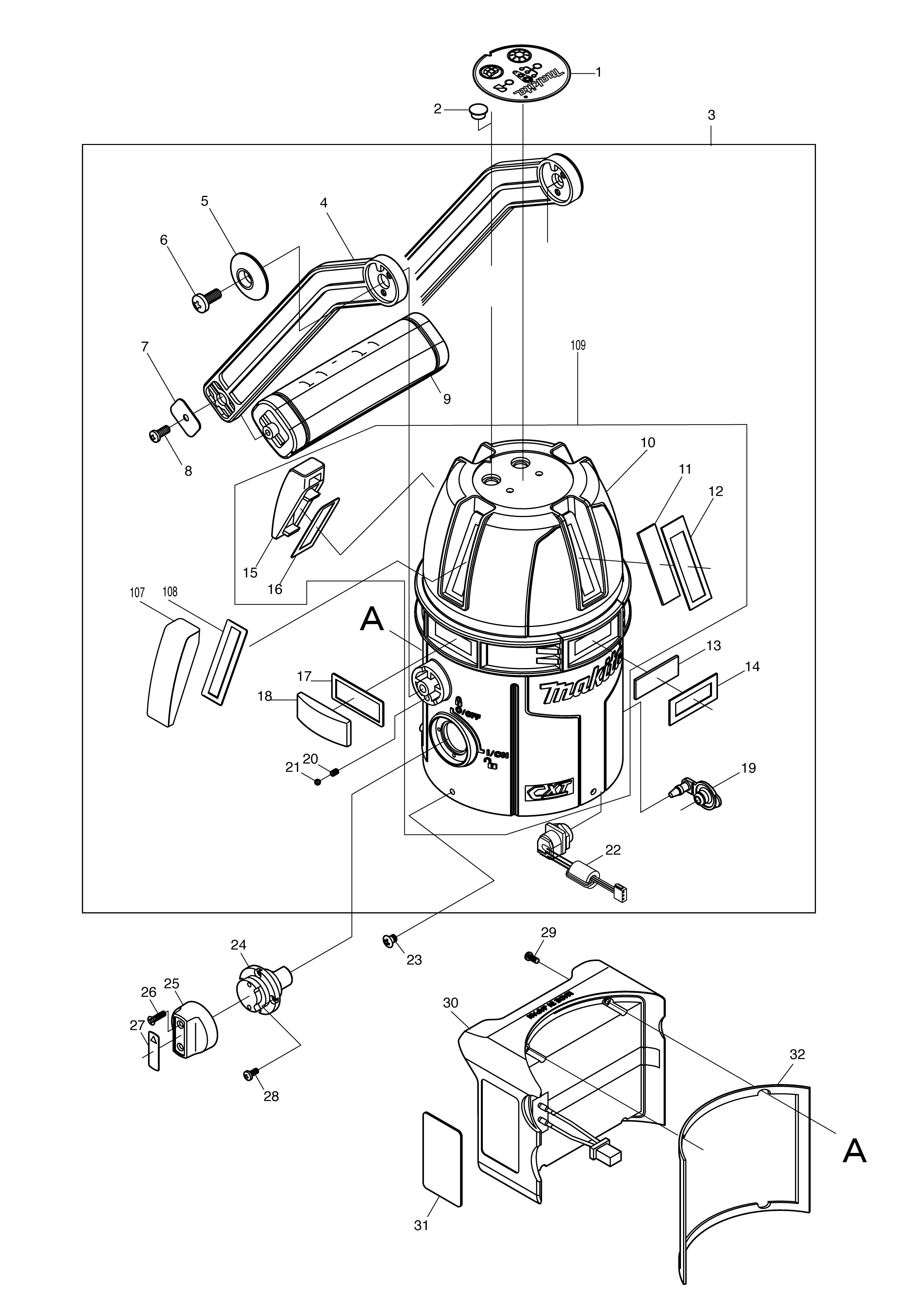 Vue éclatée Makita SK209GD#01