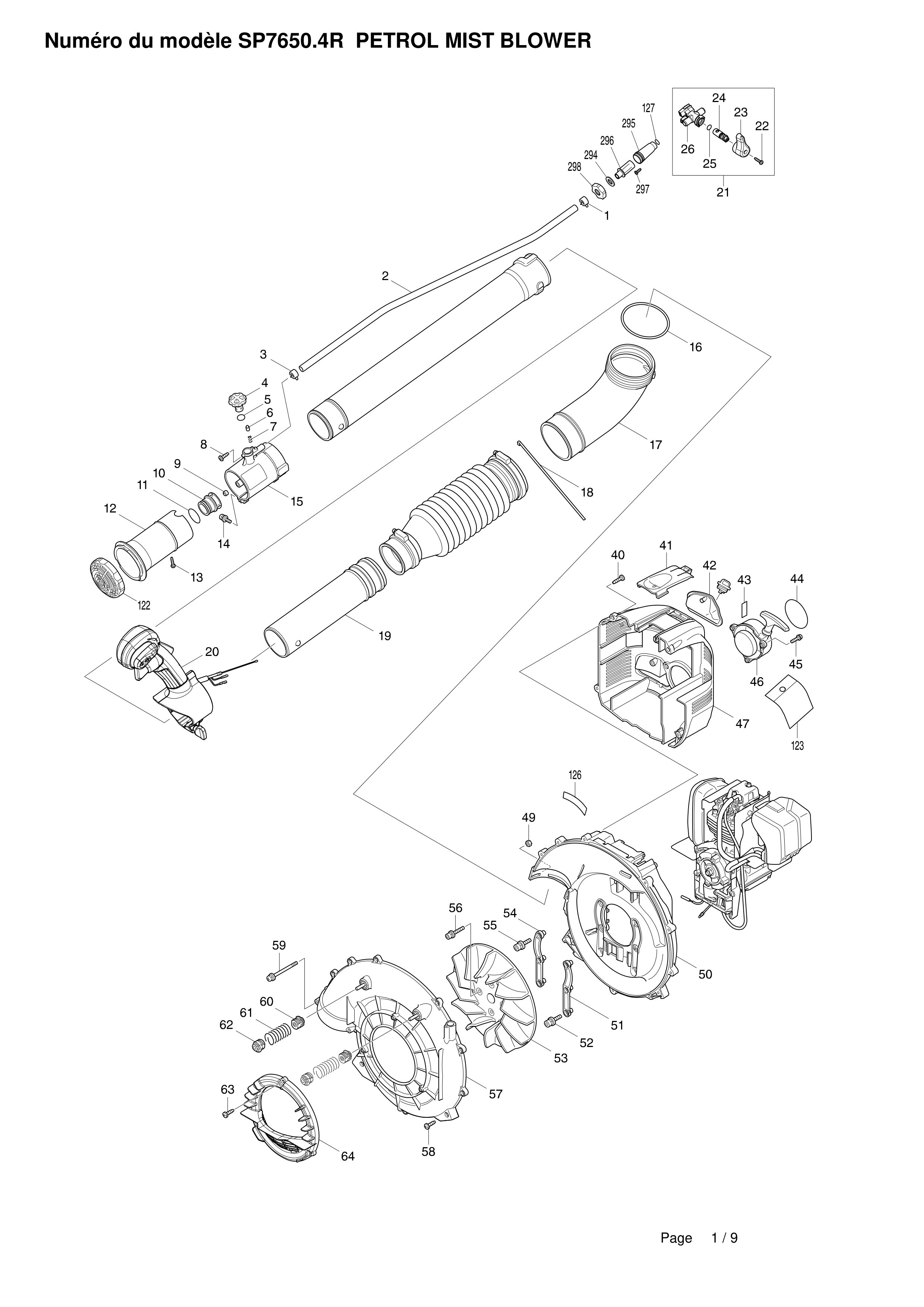 Vue éclatée Makita SP7650.4R#01