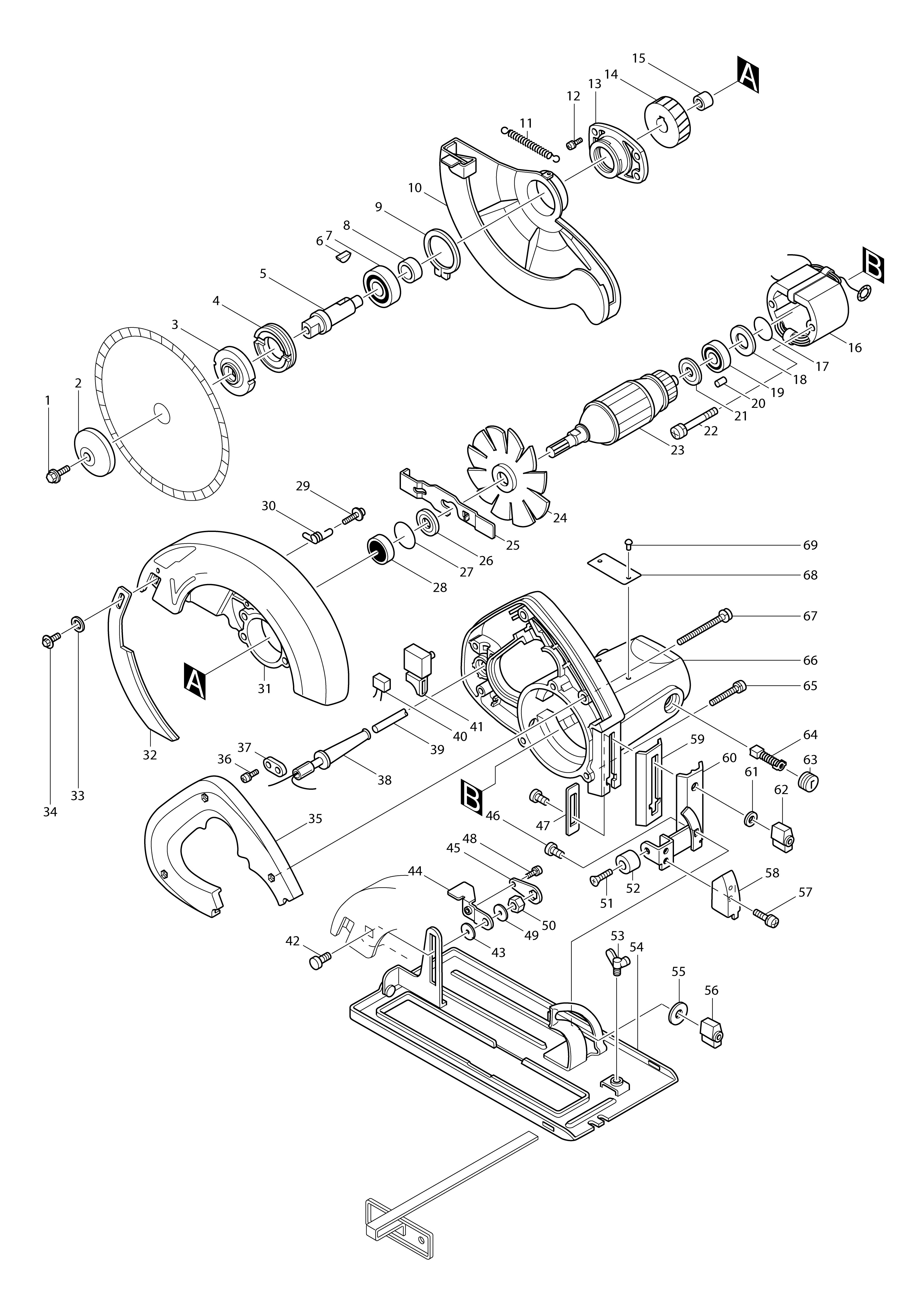 Vue éclatée Makita SR1800#01