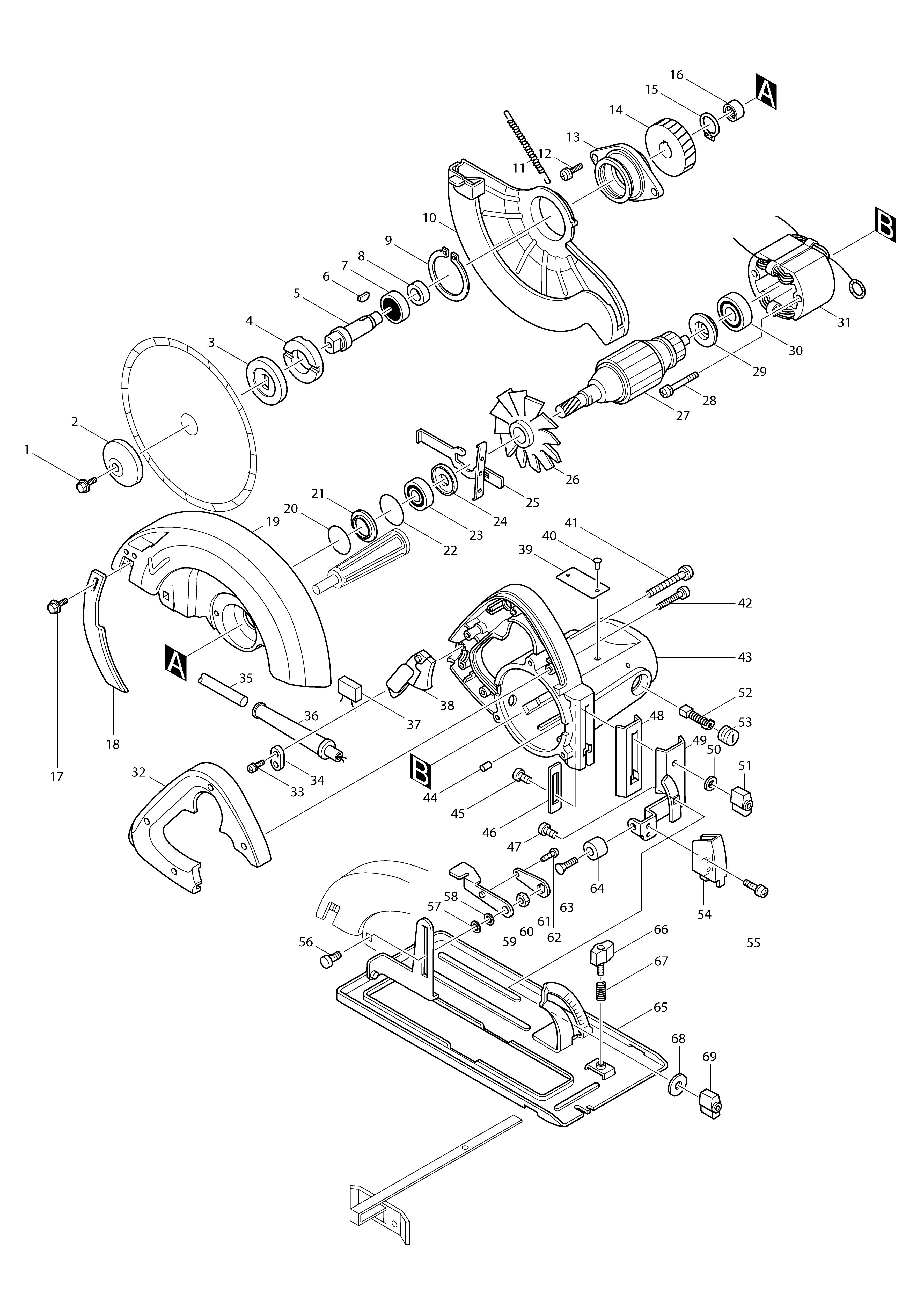 Vue éclatée Makita SR2100#01
