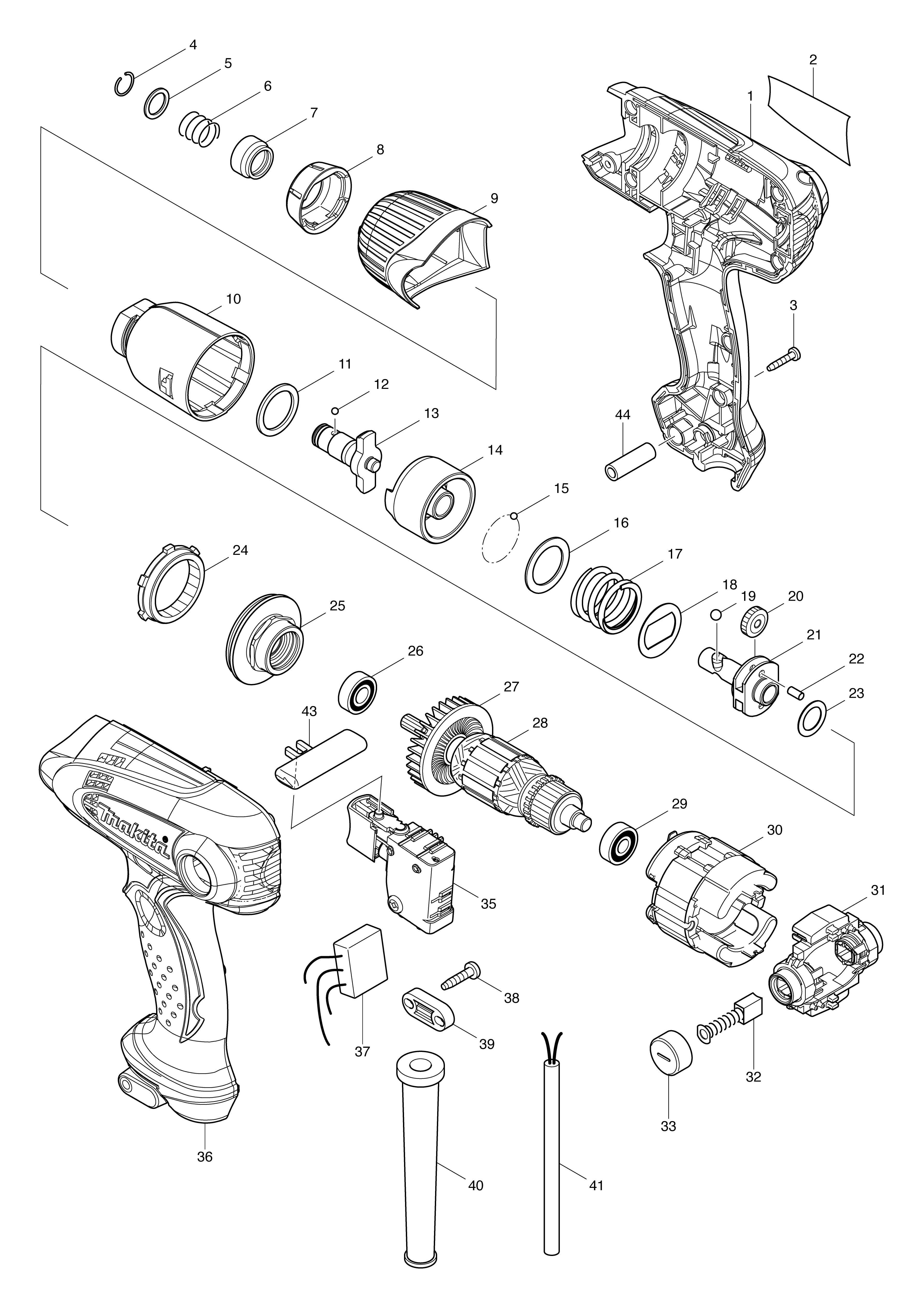 Vue éclatée Makita TD0101#01
