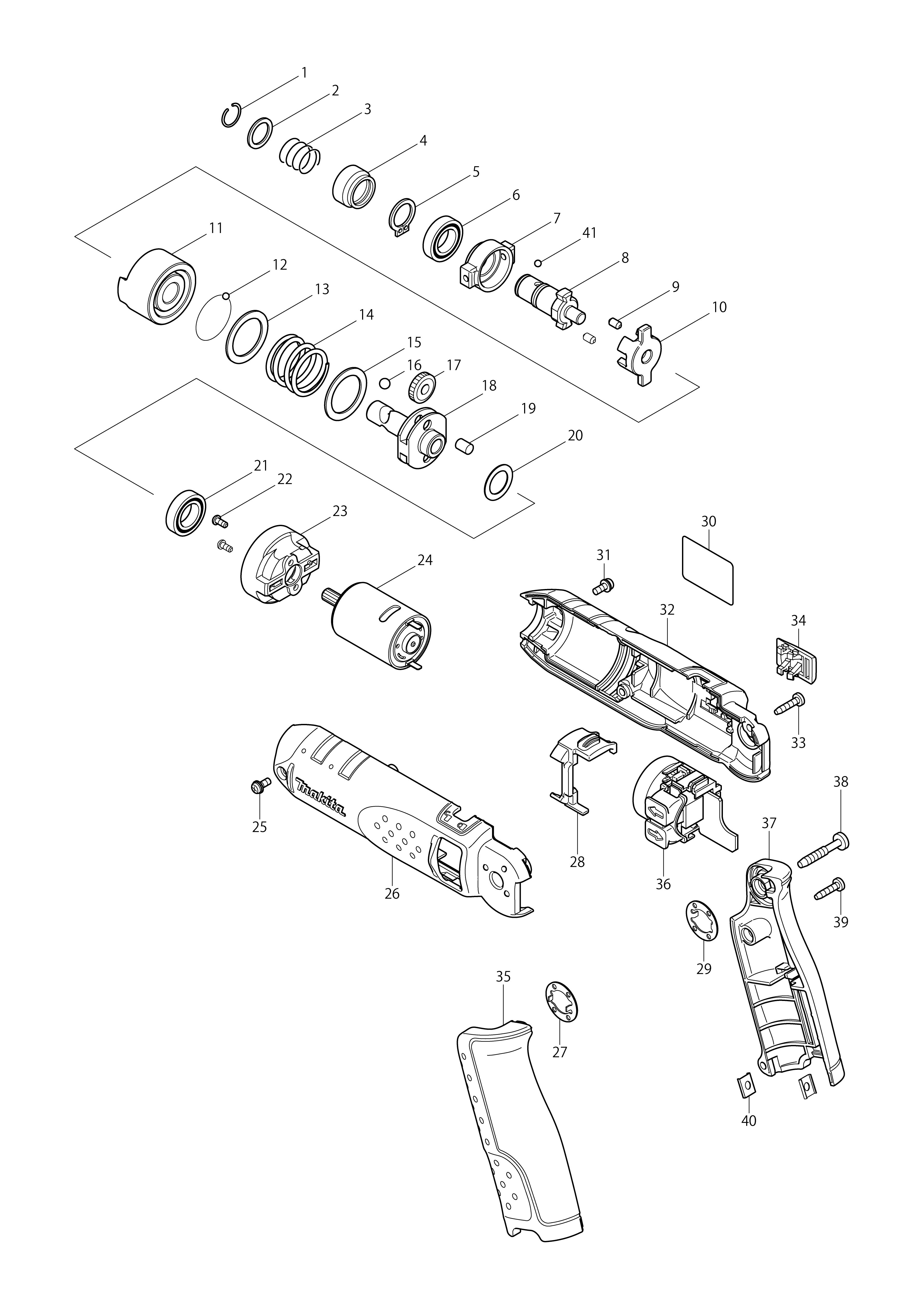 Vue éclatée Makita TD020D#01