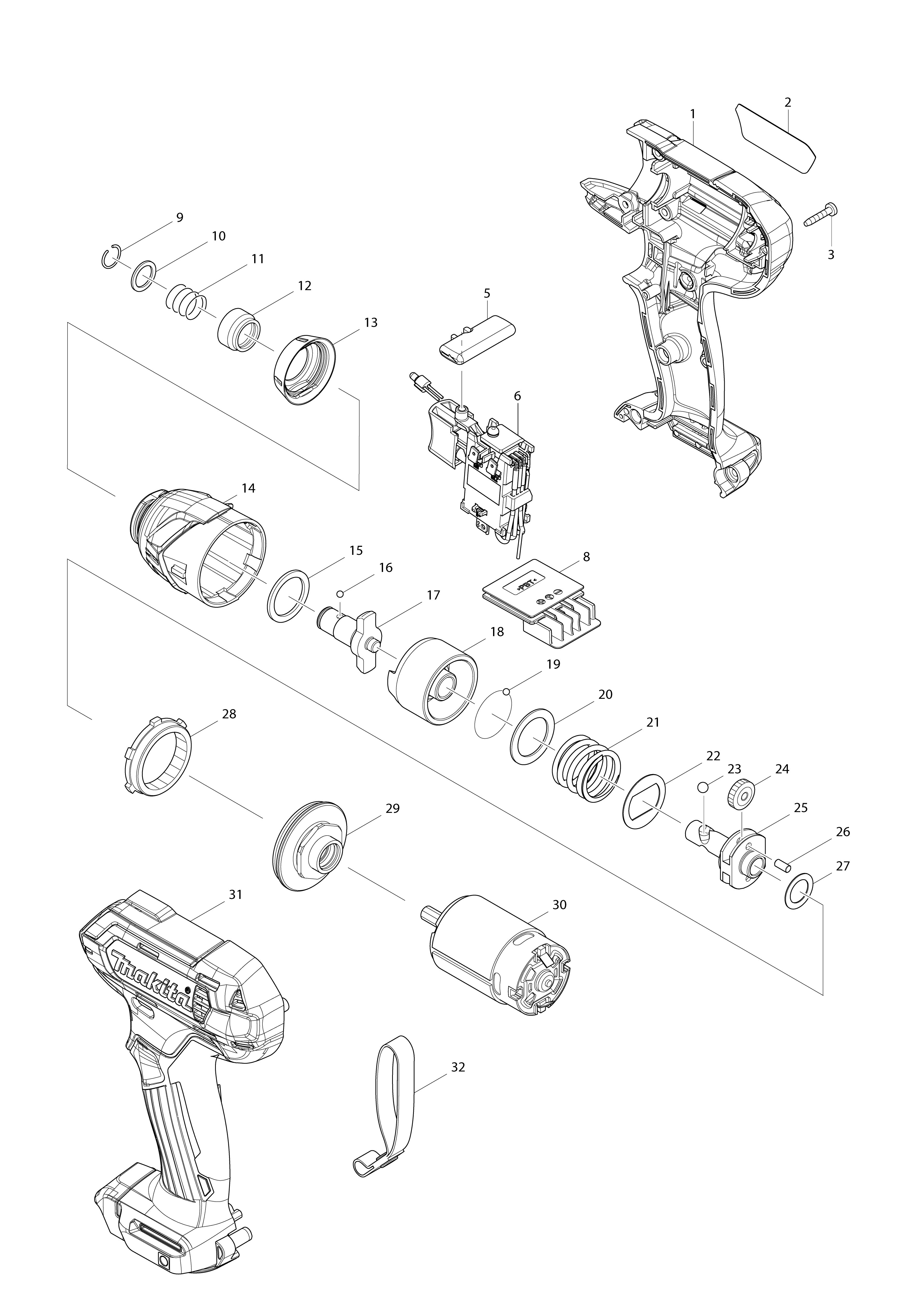 Vue éclatée Makita TD110D#01