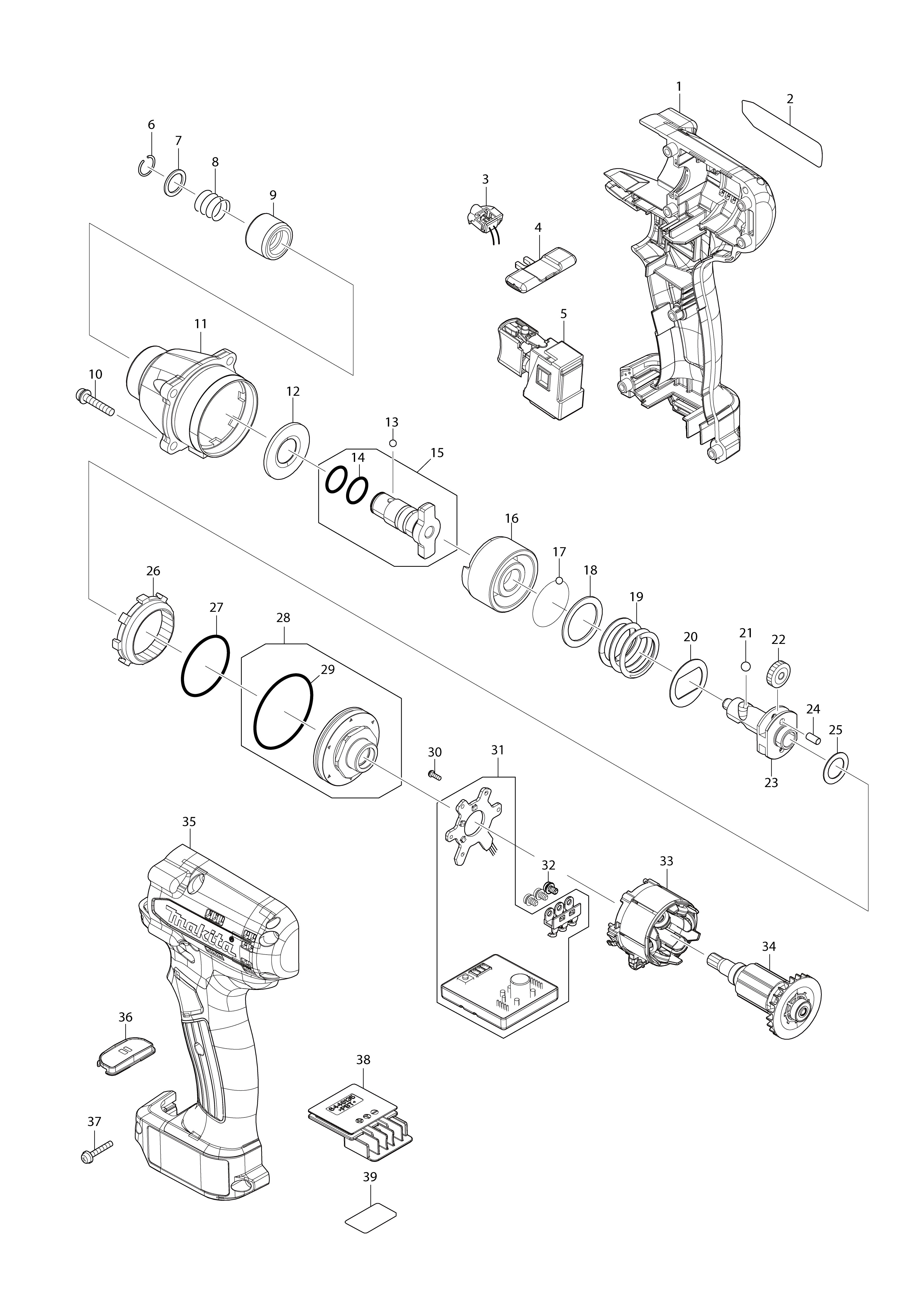 Vue éclatée Makita TD112D#01