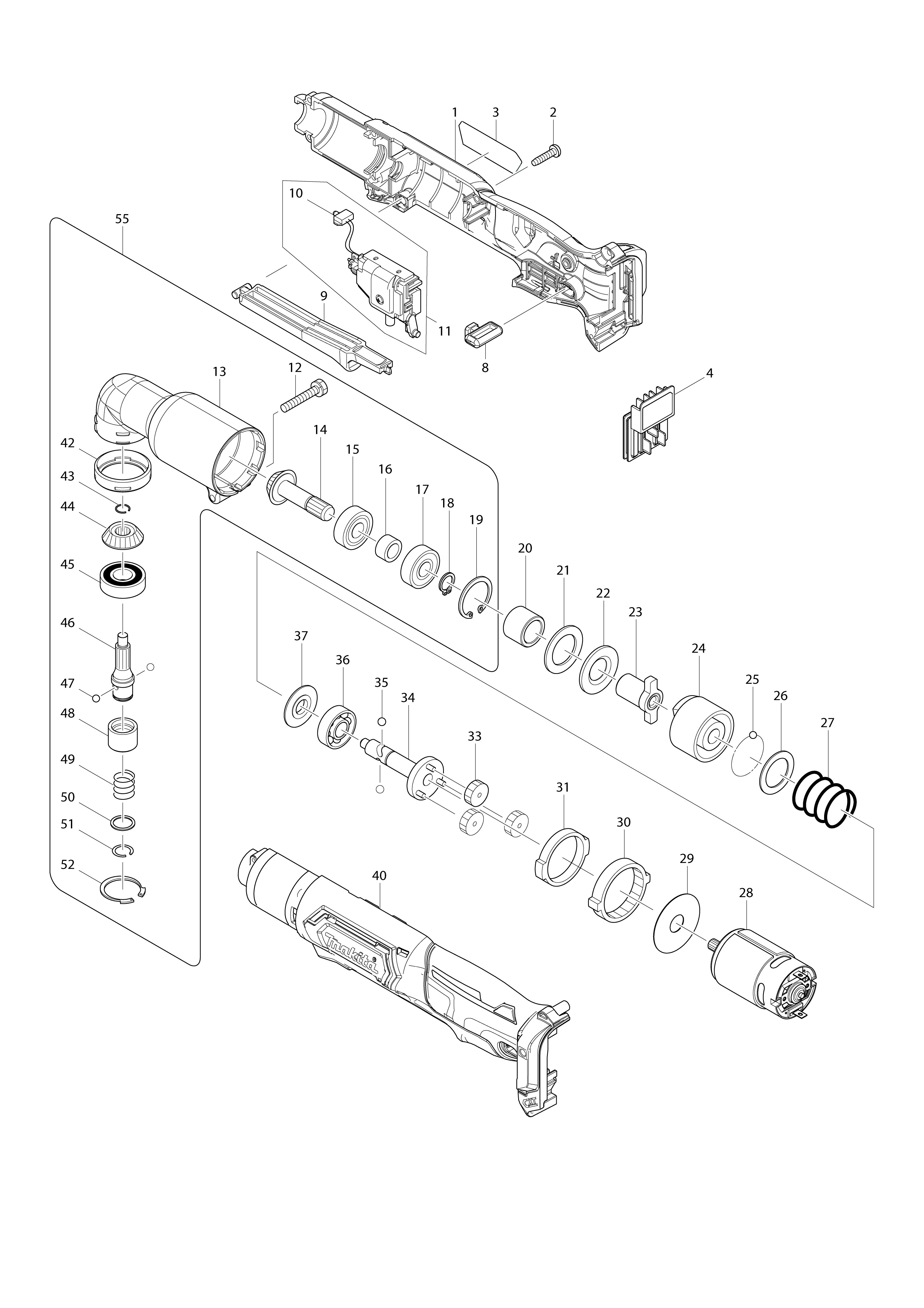 Vue éclatée Makita TL064D#01