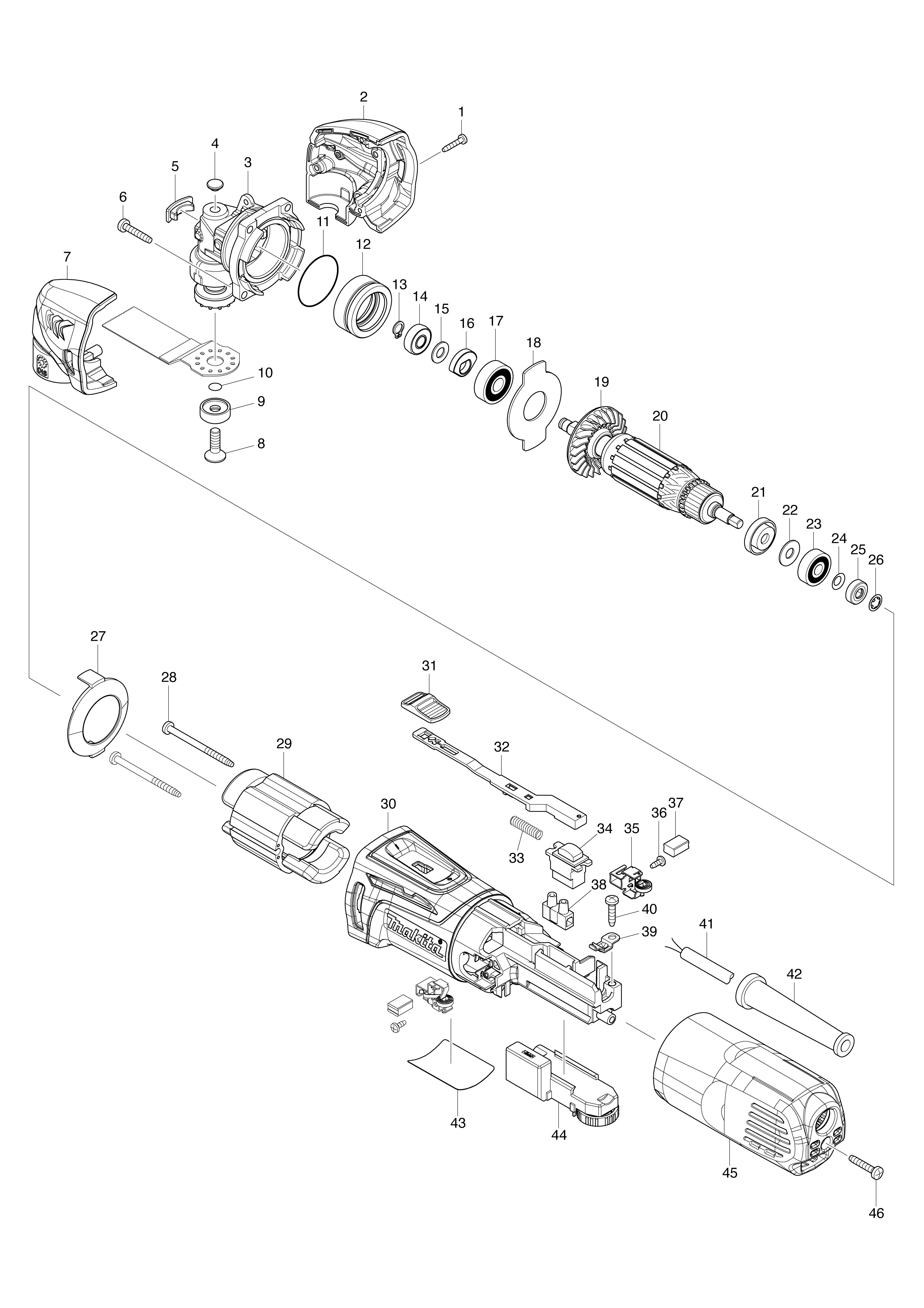 Vue éclatée Makita TM3000C#01