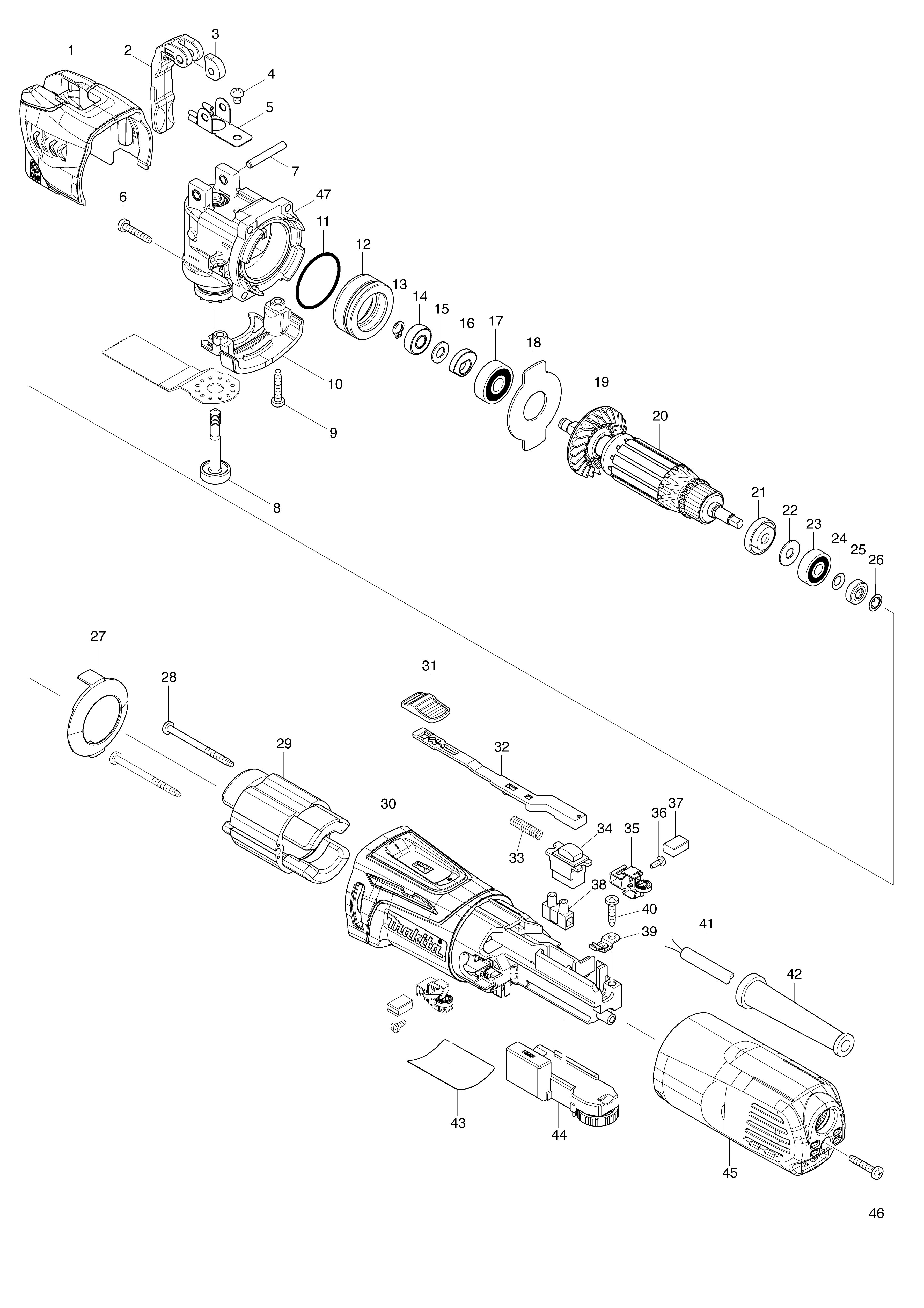 Vue éclatée Makita TM3010C#01
