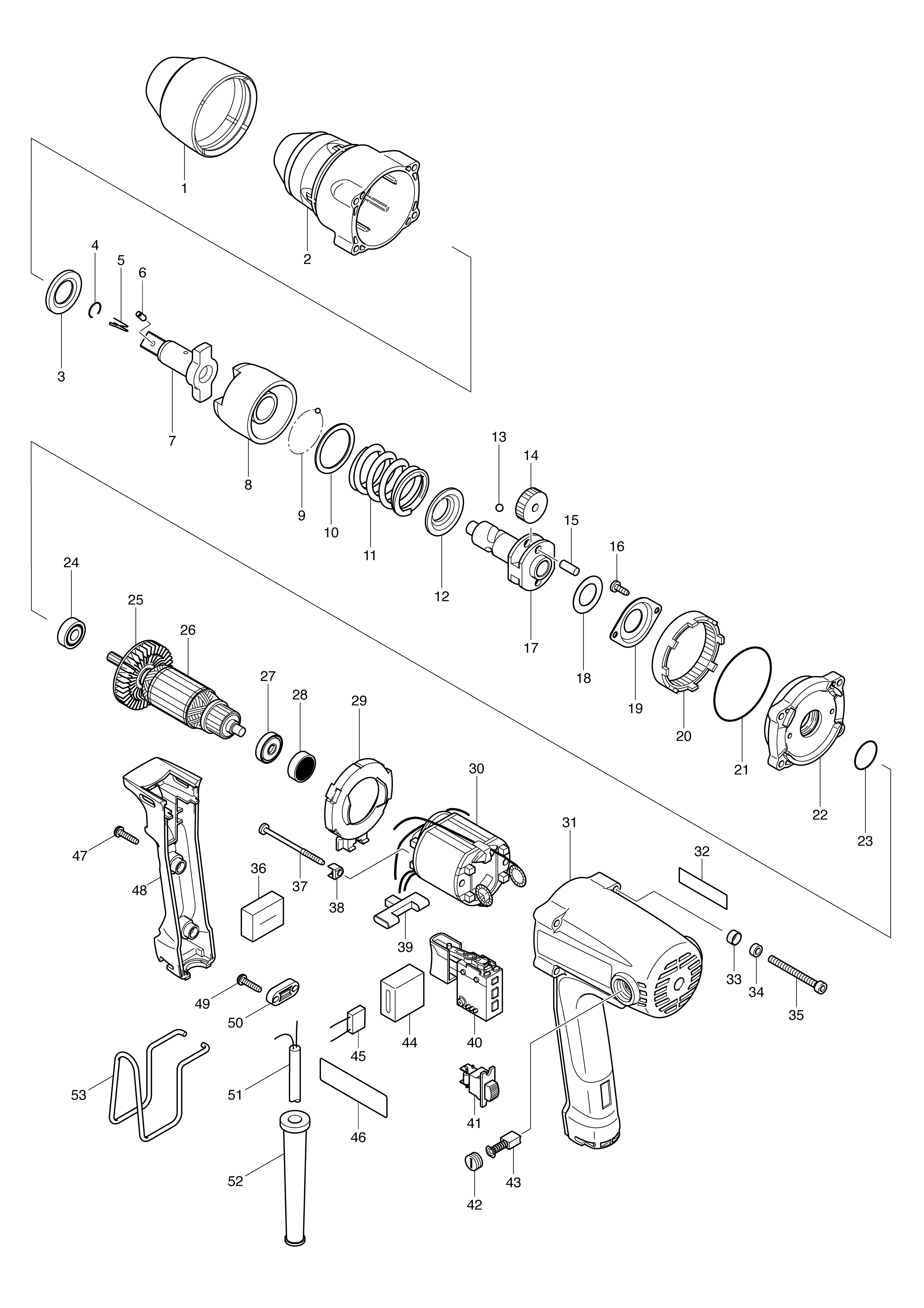 Vue éclatée Makita TW0200#01