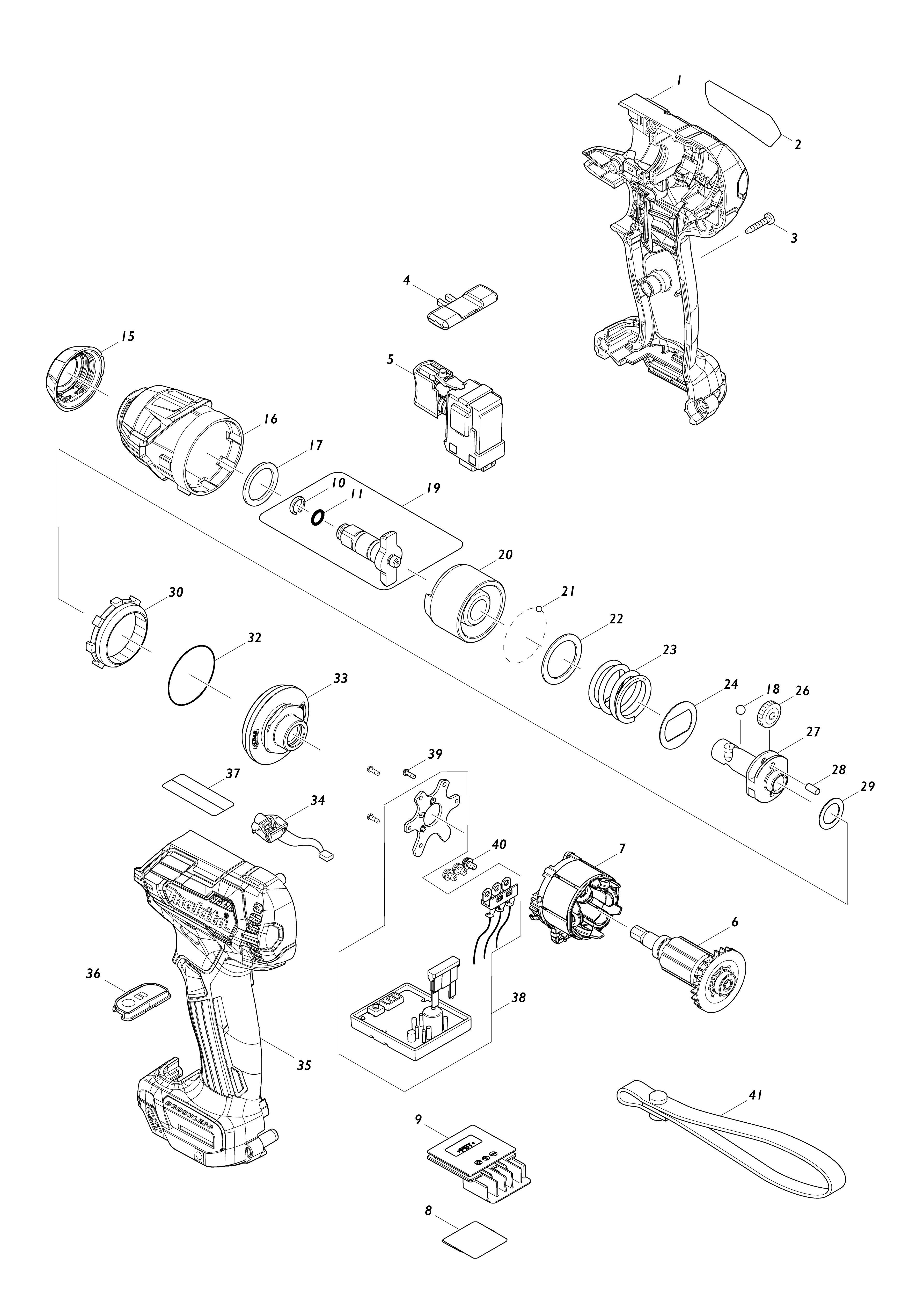 Vue éclatée Makita TW160D#01