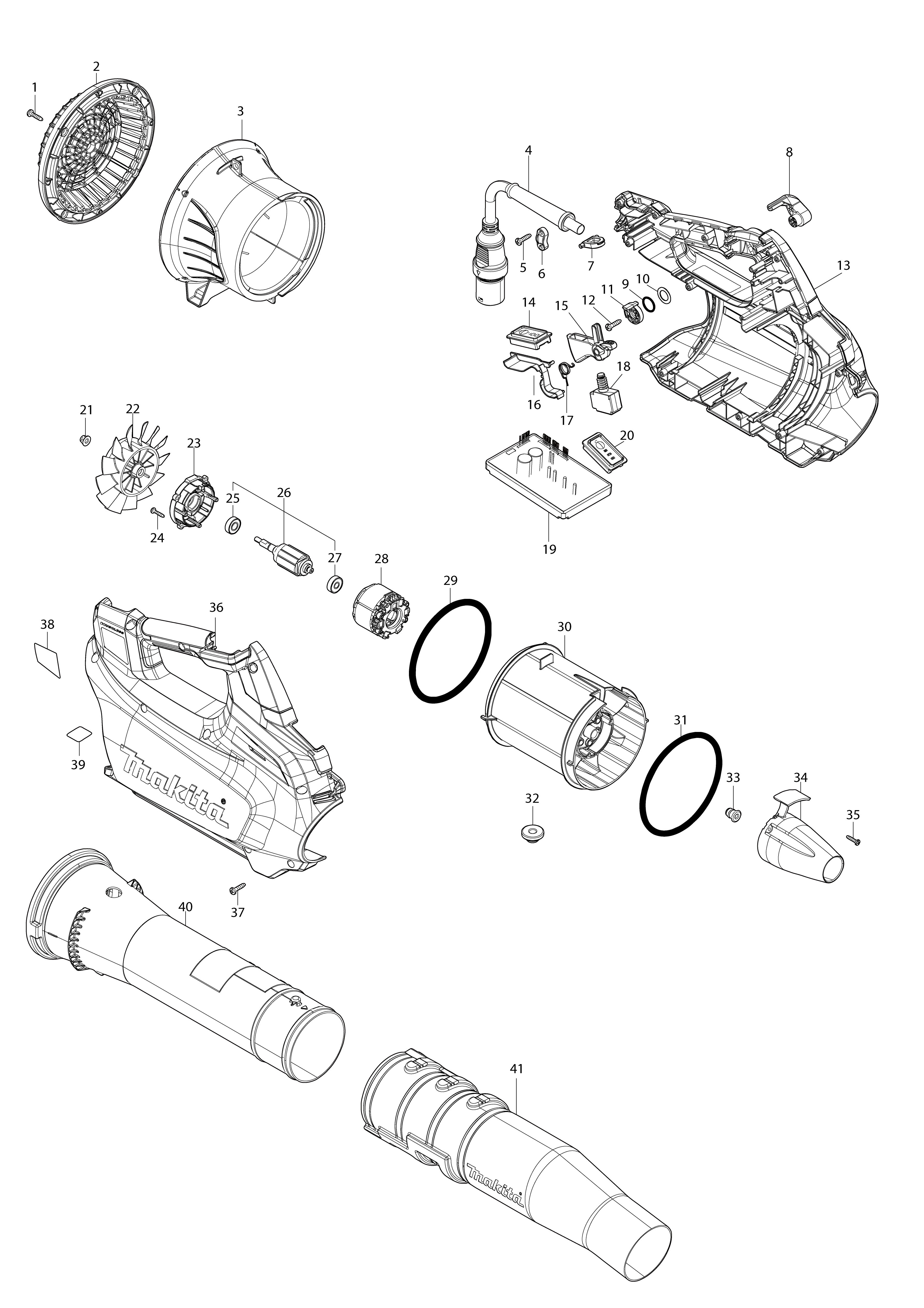 Vue éclatée Makita UB003C#01