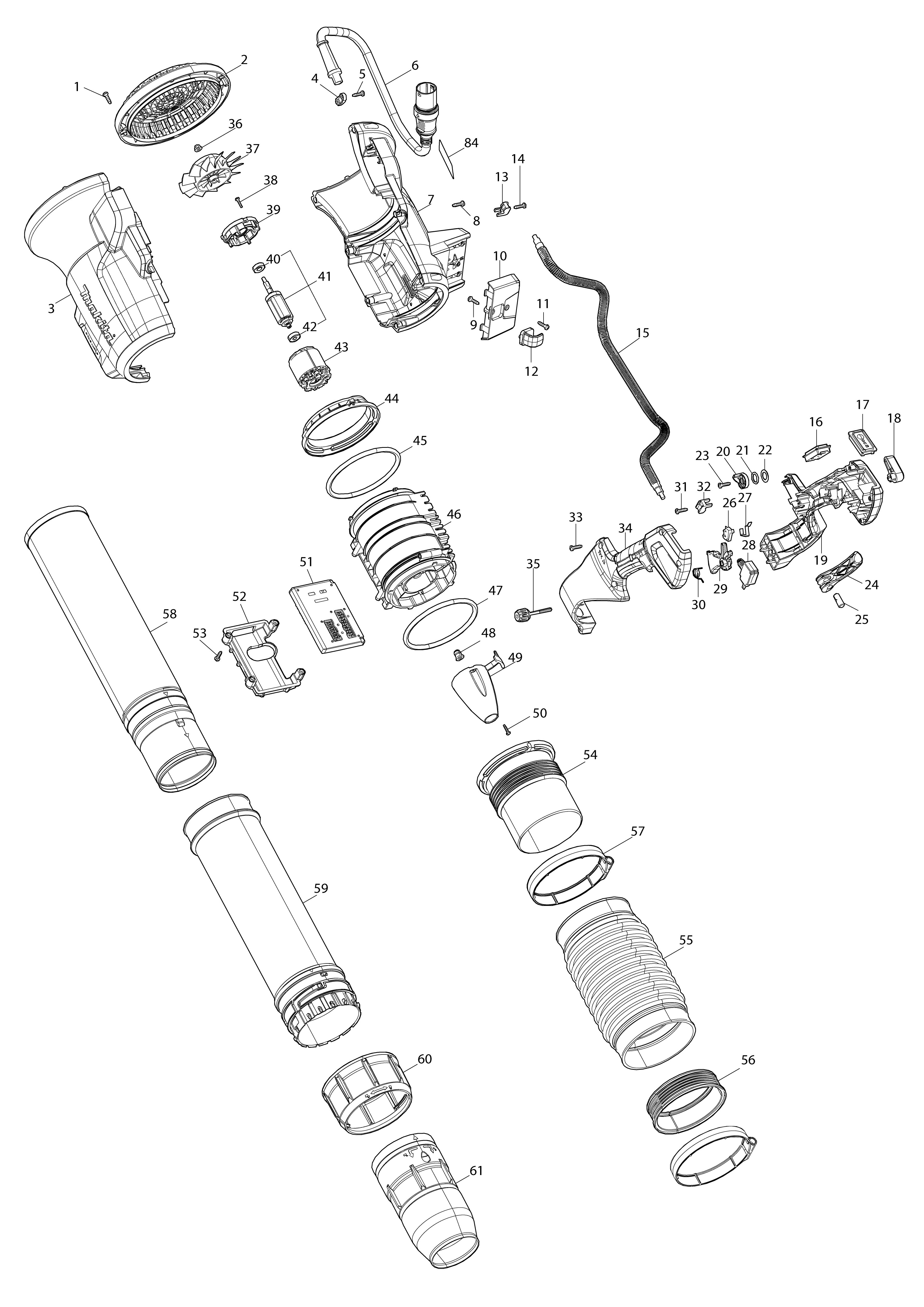 Vue éclatée Makita UB004C#01