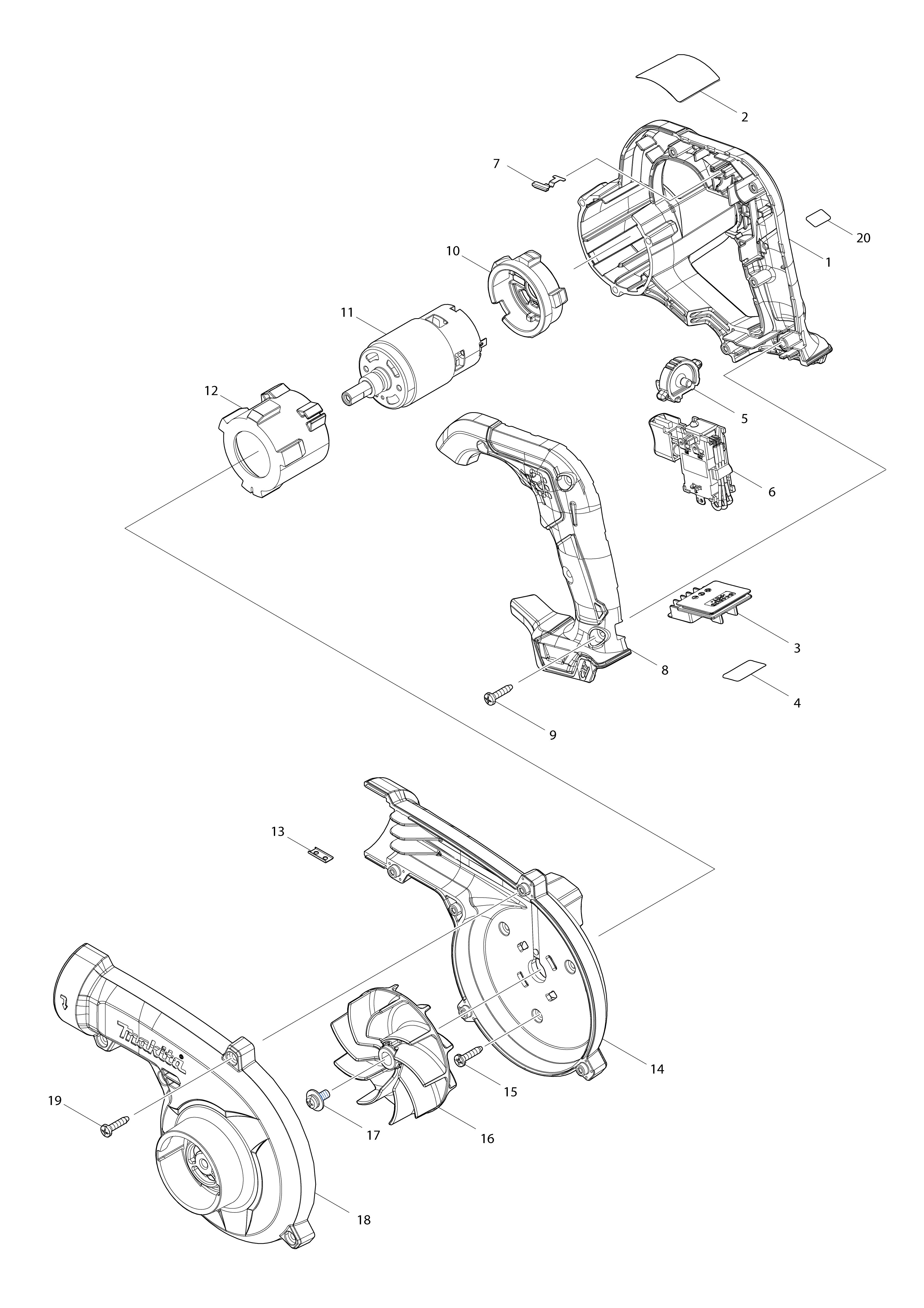 Vue éclatée Makita UB100D#01