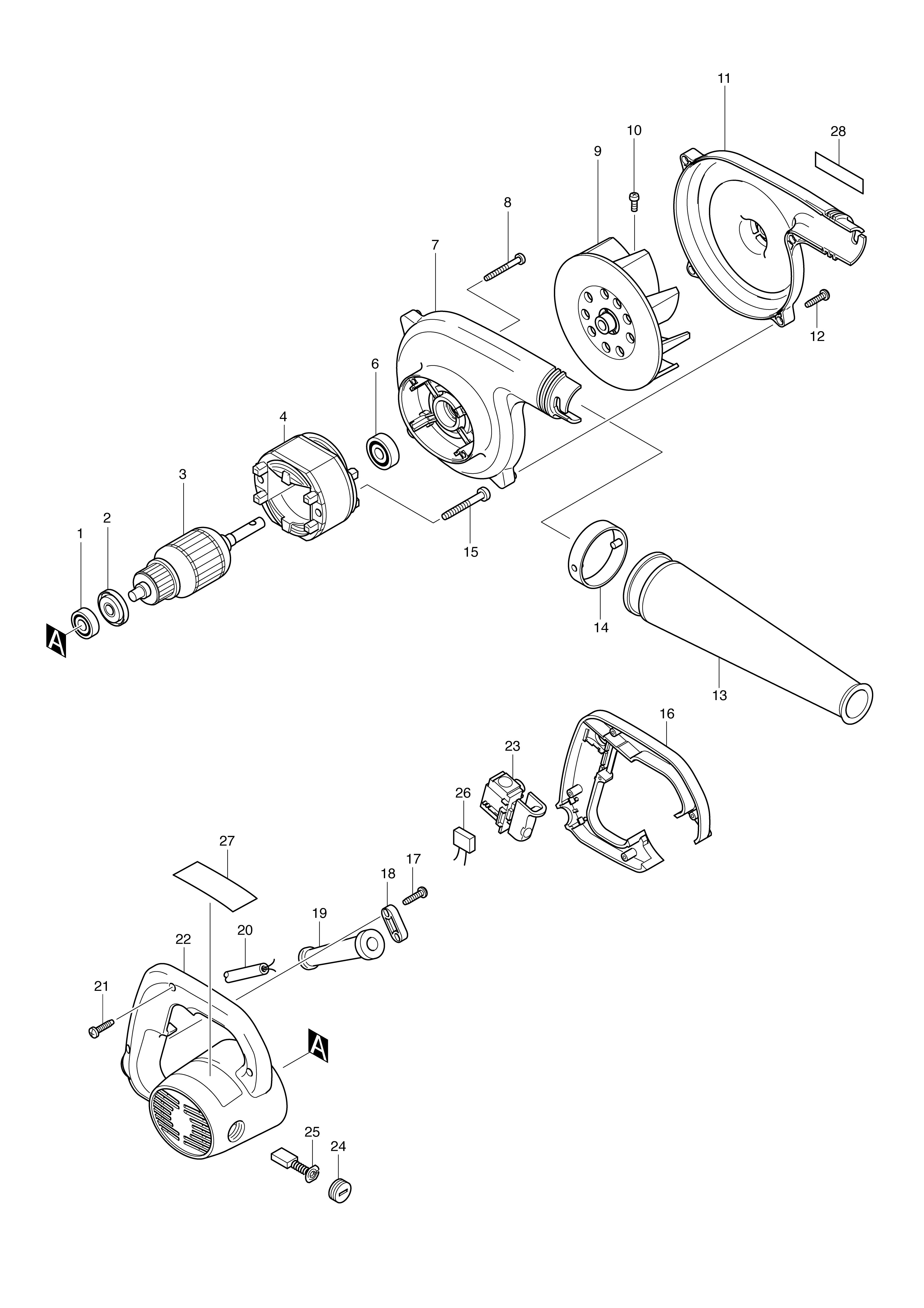 Vue éclatée Makita UB1101#01