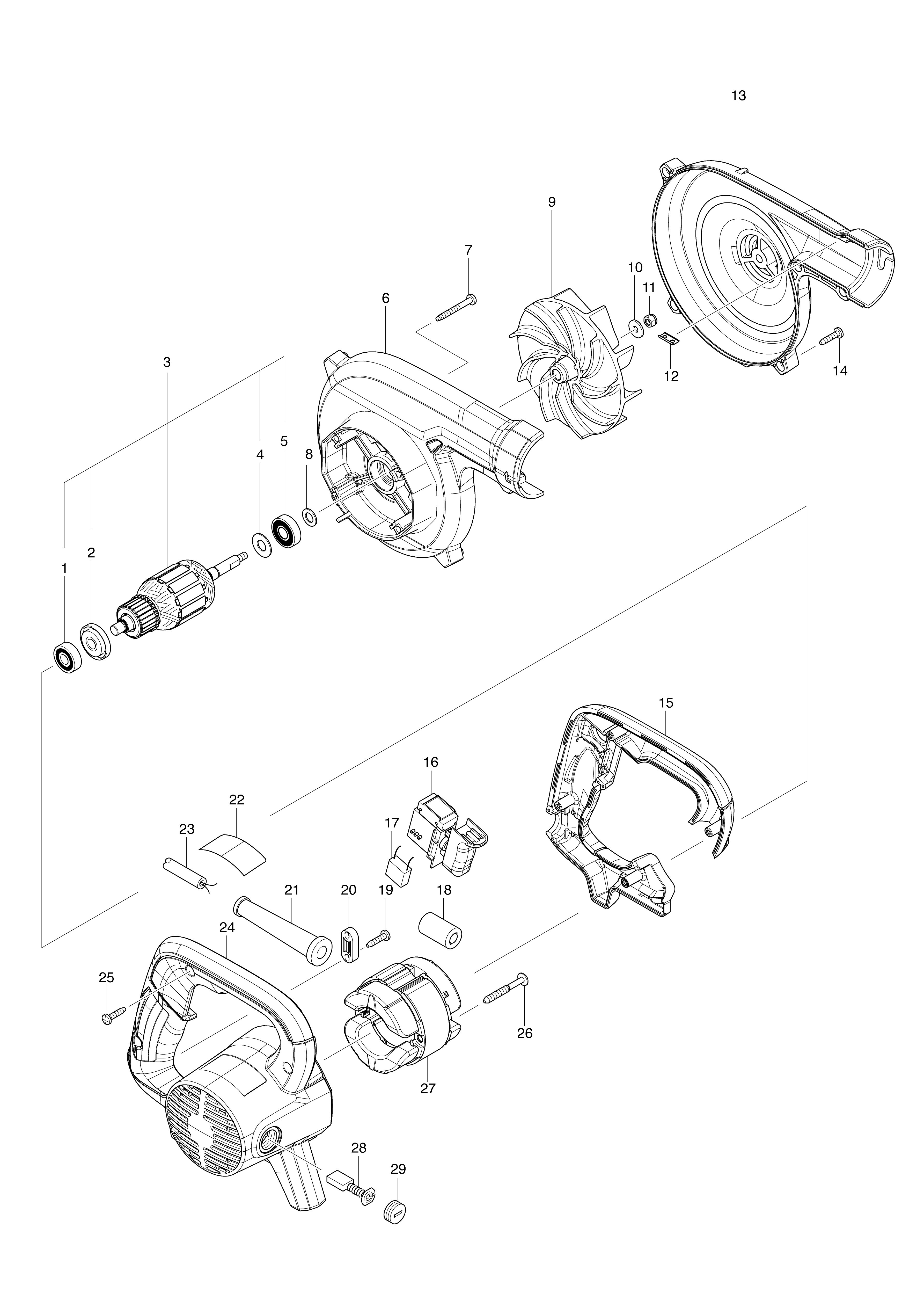 Vue éclatée Makita UB1102#01