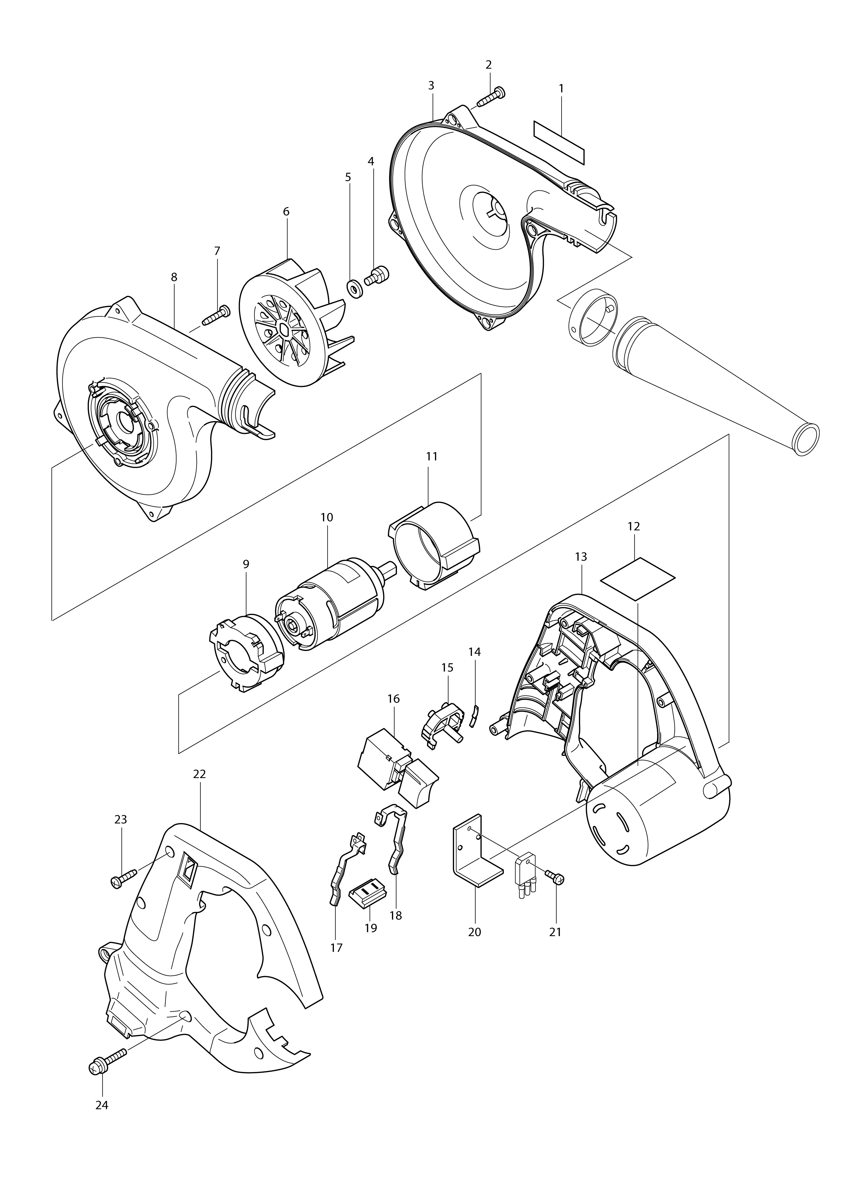 Vue éclatée Makita UB120D#01